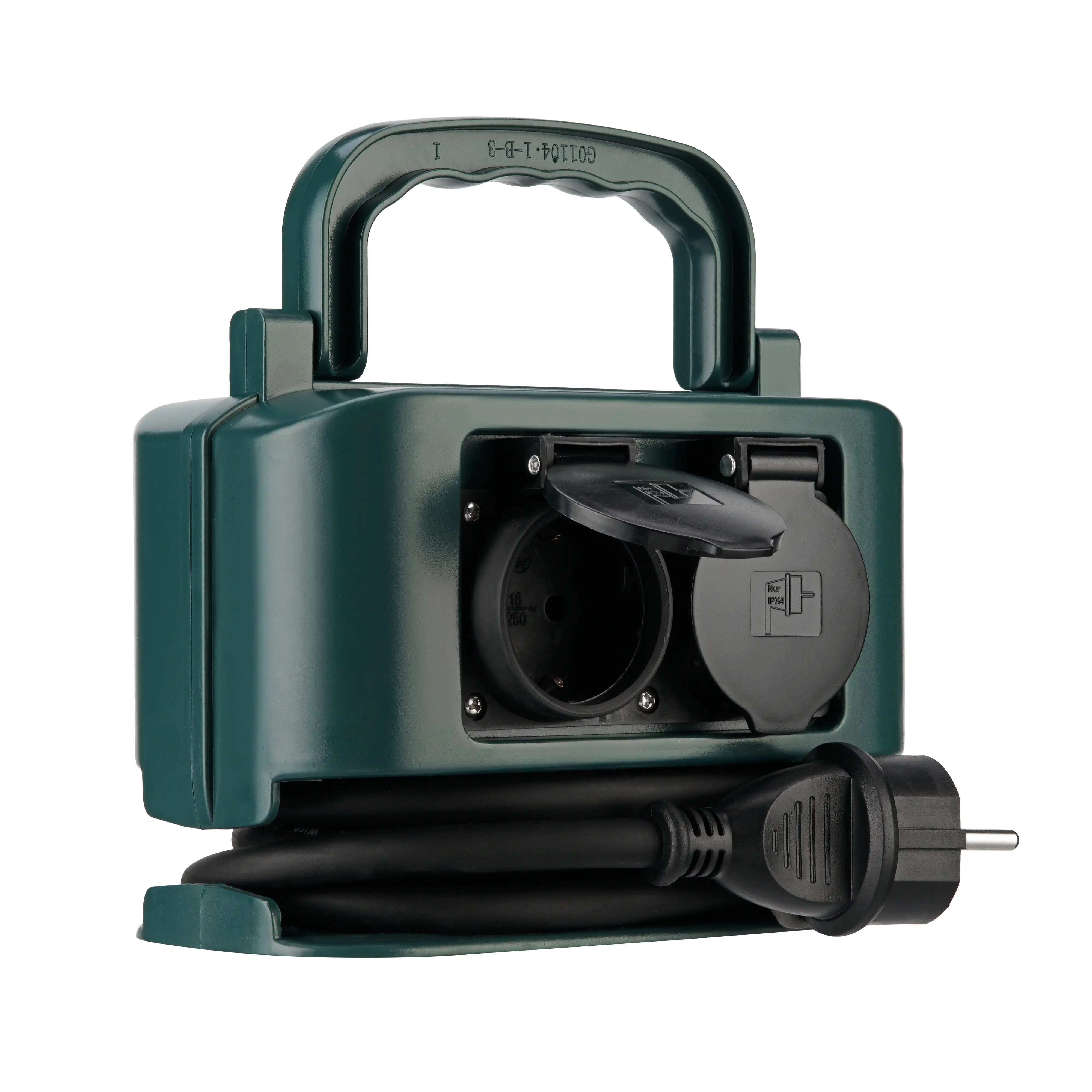 REV Steckdosenverteiler  2m  4-fach, Außen, grün-schwarz