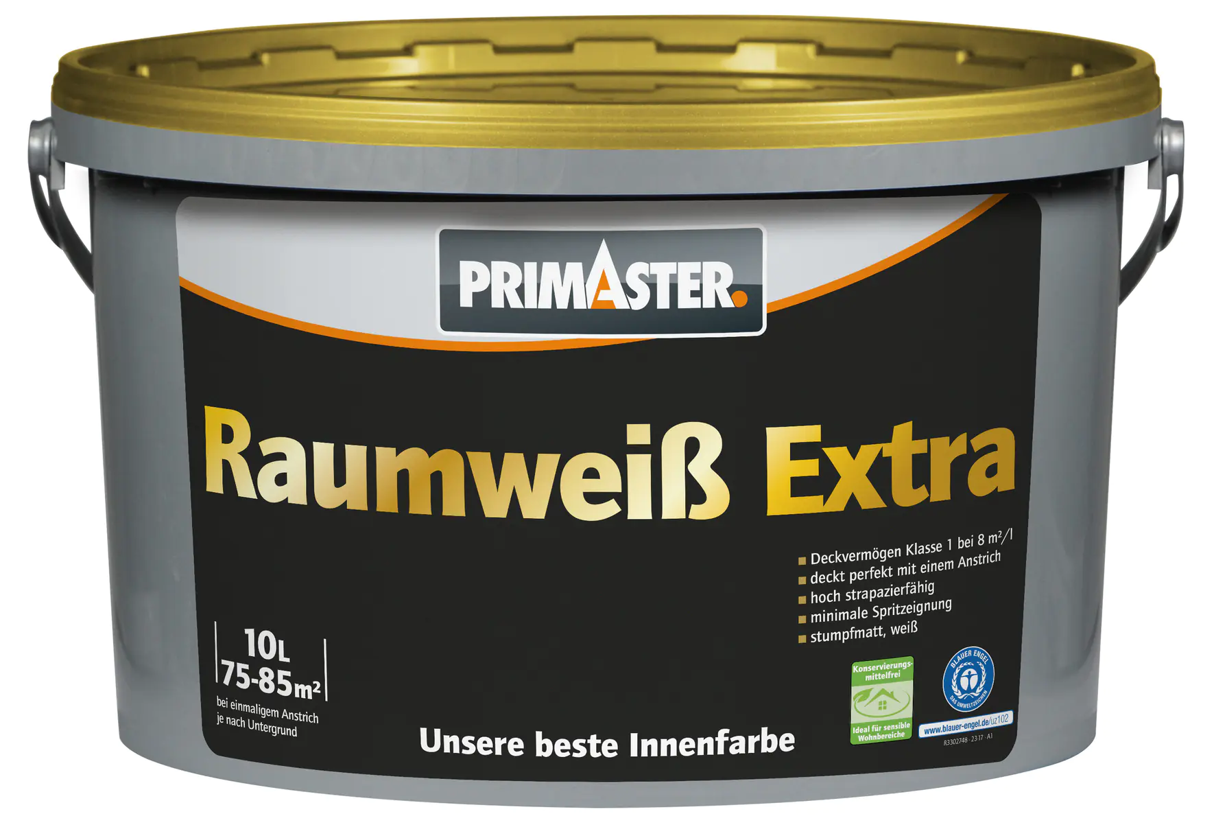 Primaster Raumweiß Extra Wandfarbe konservierungsmittelfrei 10 L weiß matt Primaster Raumweiß Extra Wandfarbe konservierungsmittelfrei 10 L weiß matt
