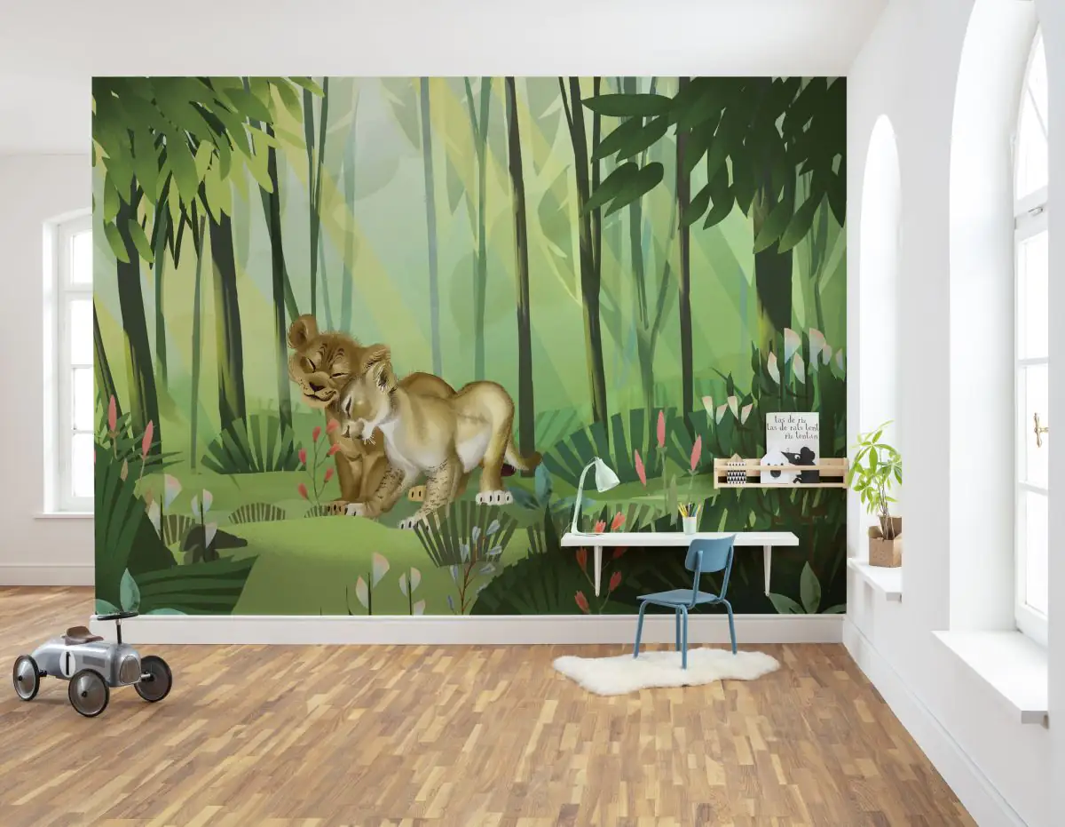 4055065510564_1 Komar Vlies Fototapete Lion King Love 400 x 280 cm