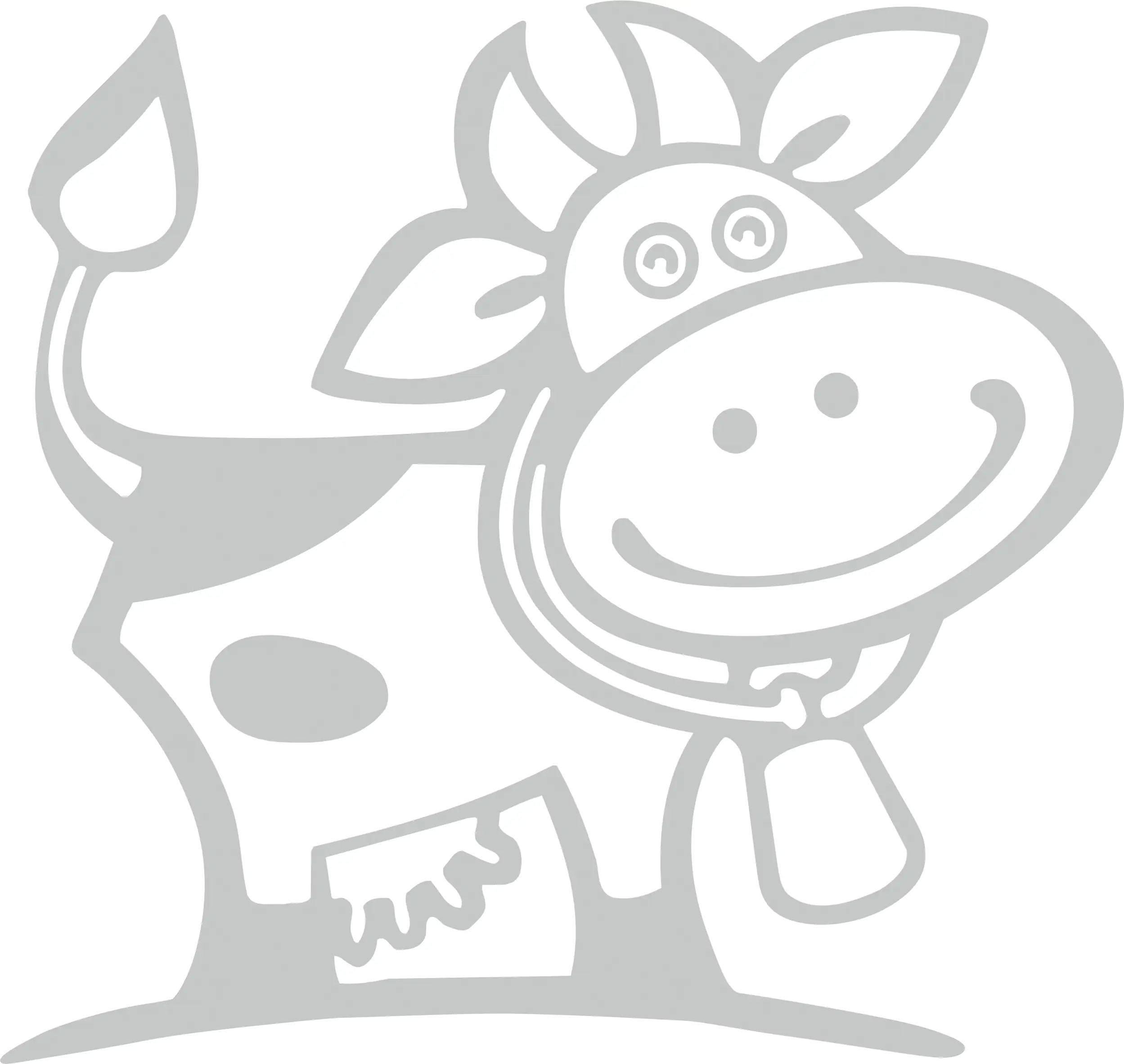 Hermann Schütz Aufkleber Fröhliche Kuh 130x130mm