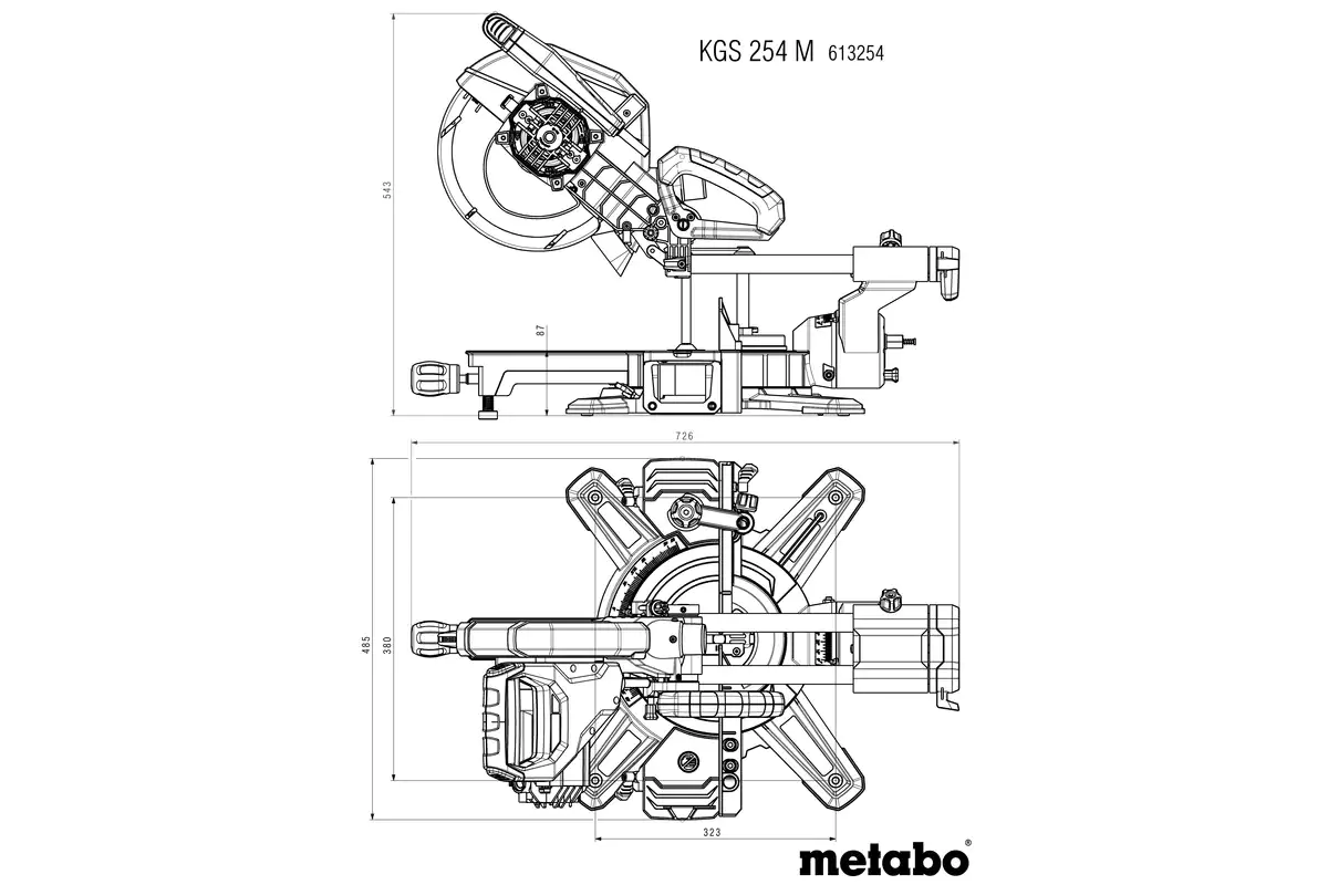 Metabo Kappzugsäge KGS 254 M inkl. 2 x Hartmetall-Sägeblatt Metabo Kappzugsäge KGS 254 M inkl. 2 x Hartmetall-Sägeblatt