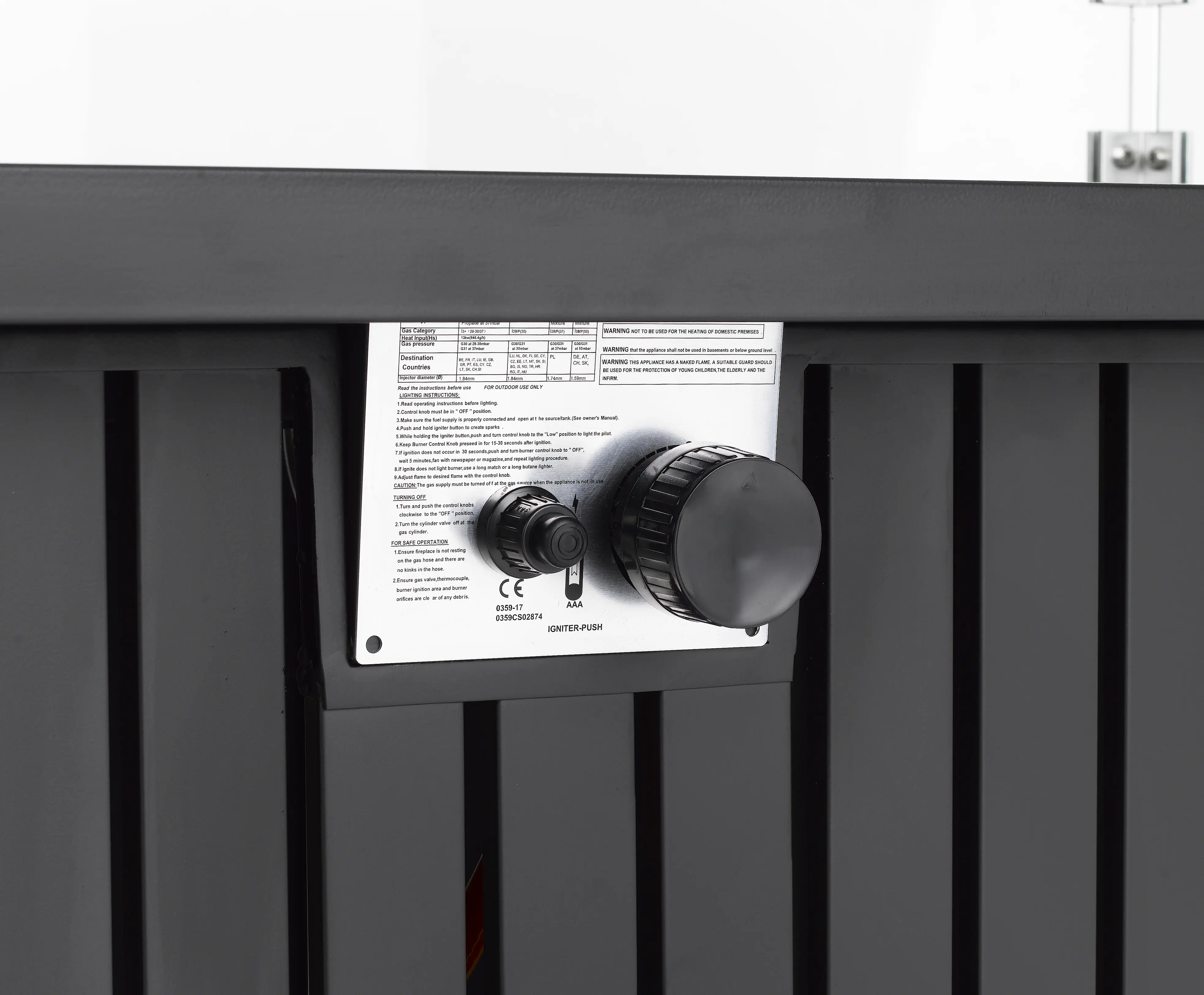 Tepro Gasfeuerstelle Topeka XL anthrazit