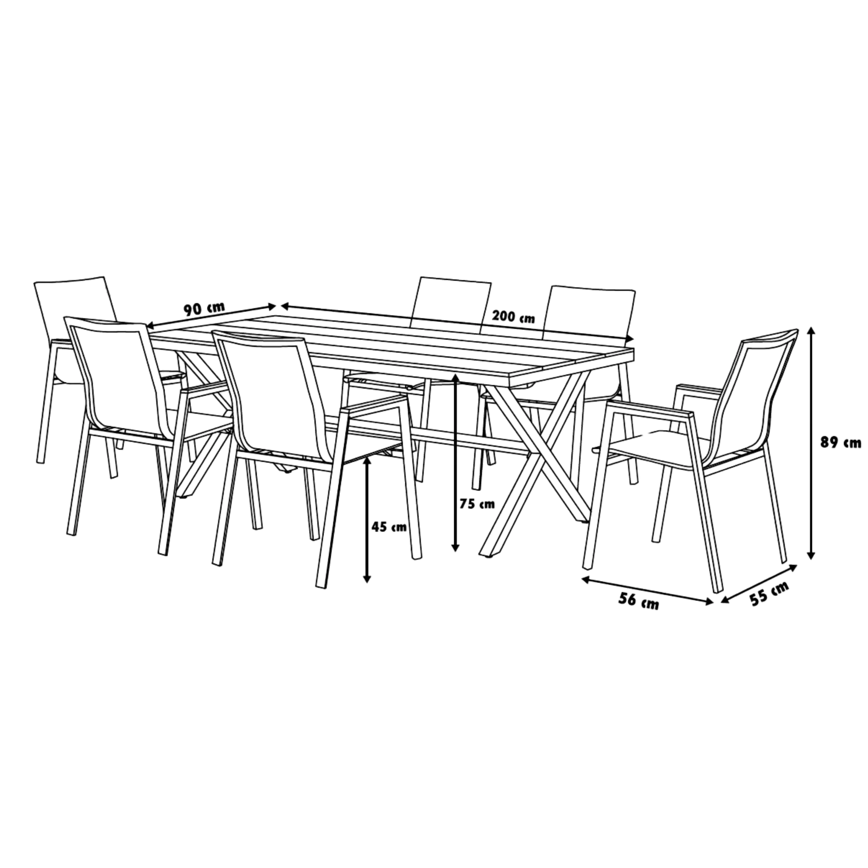 Primaster Garten-Essgruppe Milos 6 Personen