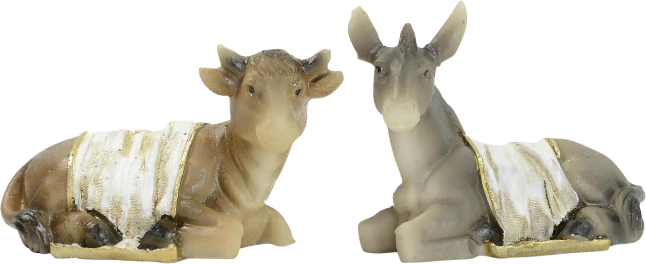 Riffelmacher Krippenzubehör Ochs + Esel mit Decke 7 cm 2er Set