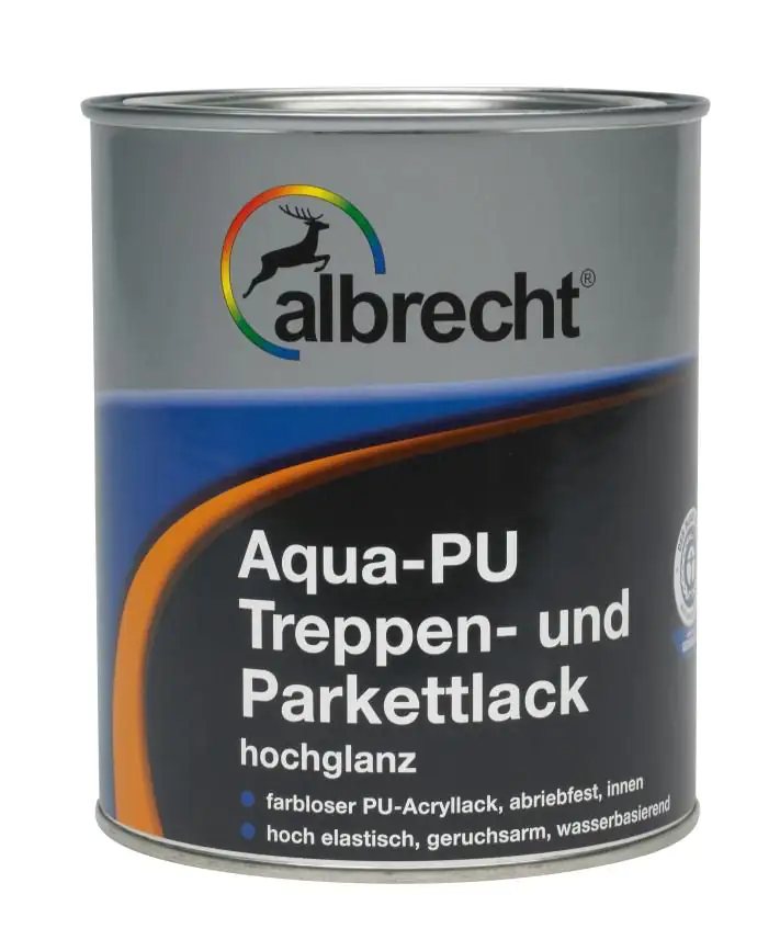 Albrecht Aqua PU-Treppen- und Parkettlack 2,5 L farblos glänzend Albrecht Aqua PU-Treppen- und Parkettlack 2,5 L farblos glänzend