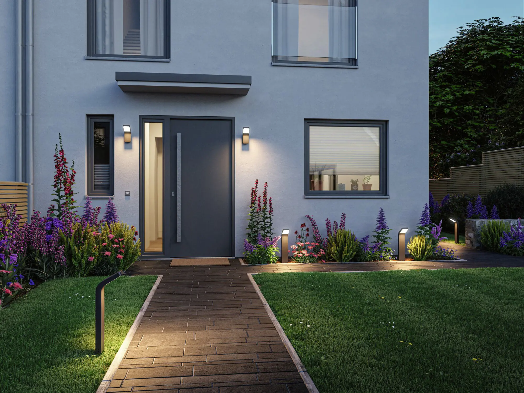 Paulmann LED Außen-Wandleuchte Kulma anthrazit 23 x 9 cm warmweiß