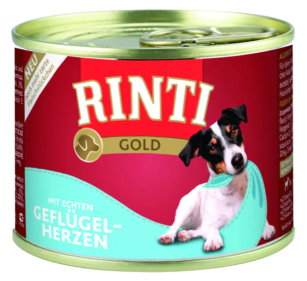 Rinti Gold Hundenassfutter Adult 185 g Geflügelherzen Rinti Gold Hundenassfutter Adult 185 g Geflügelherzen