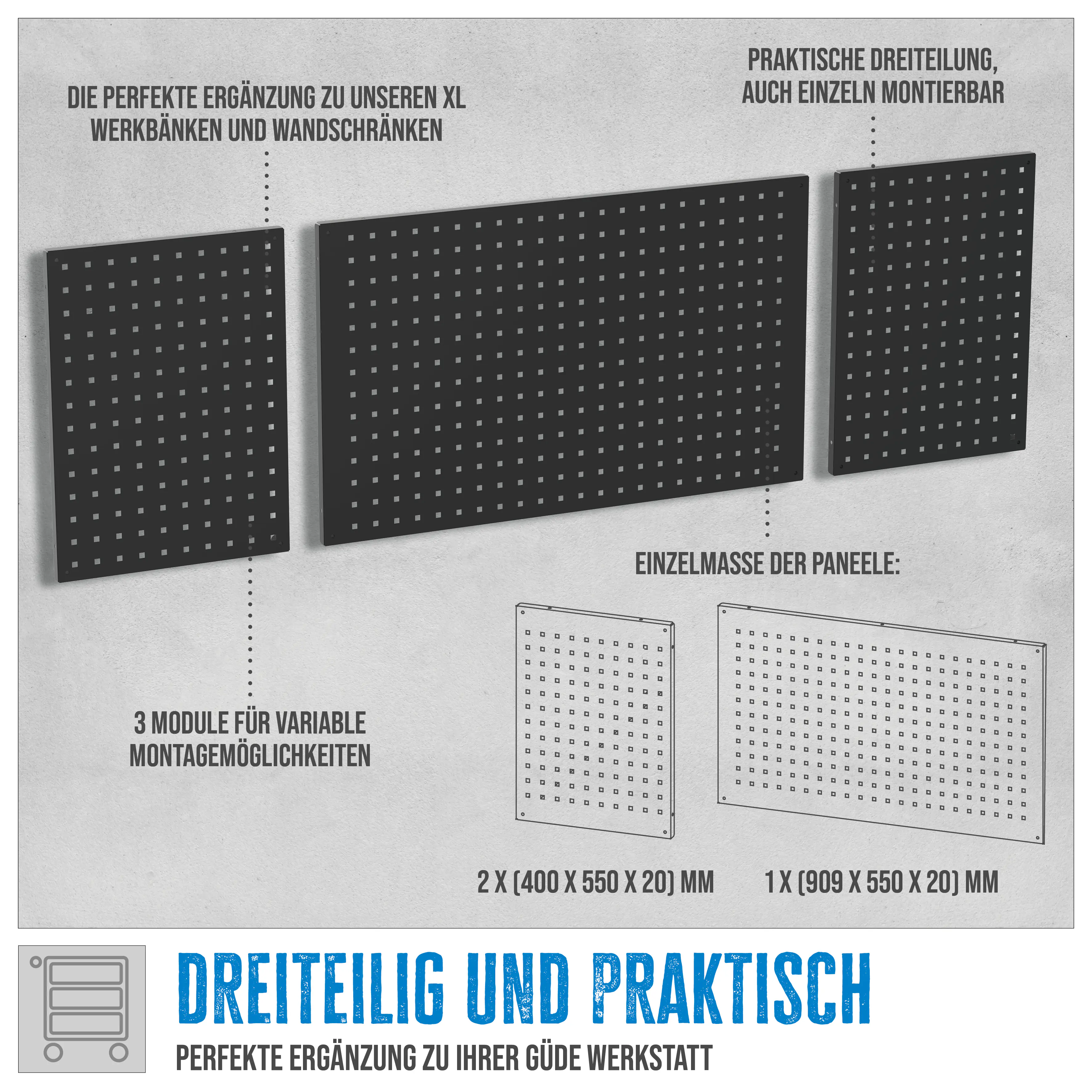 Güde Lochwand-Set GL 1709 XL