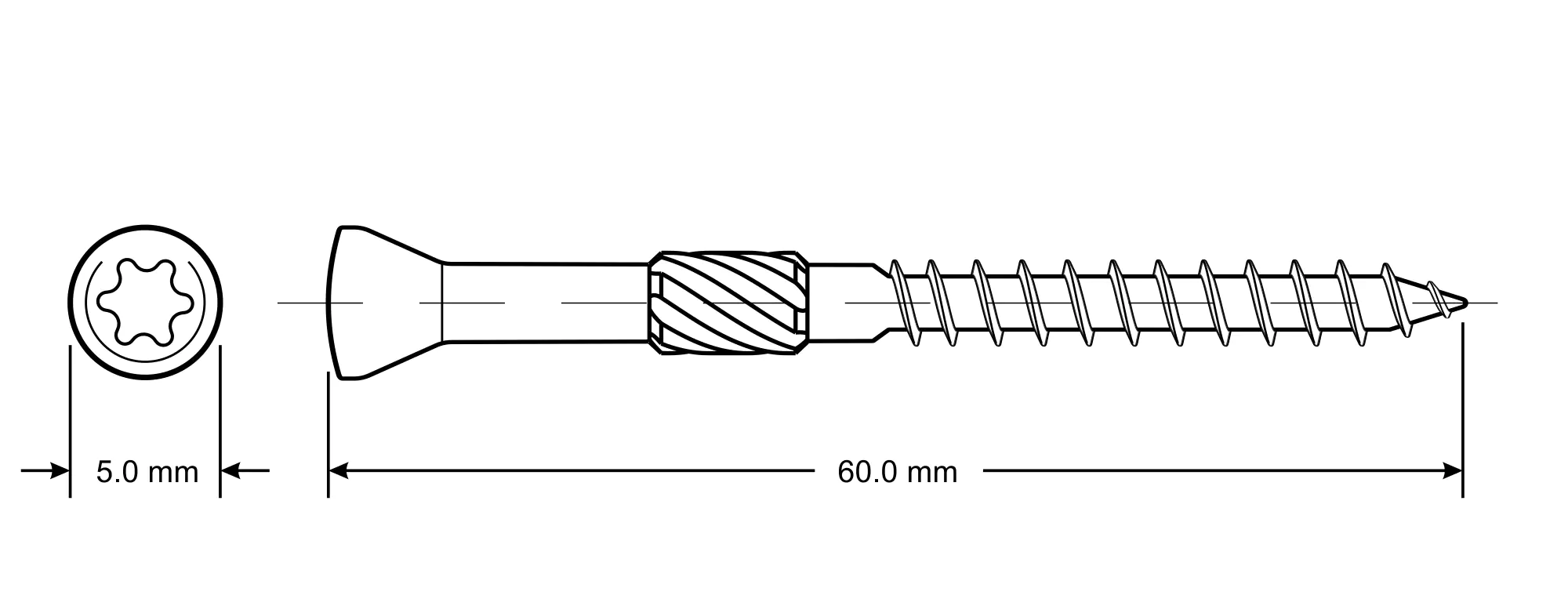 Primaster Terrassenschrauben 5,0 x 60 mm - 150 Stück