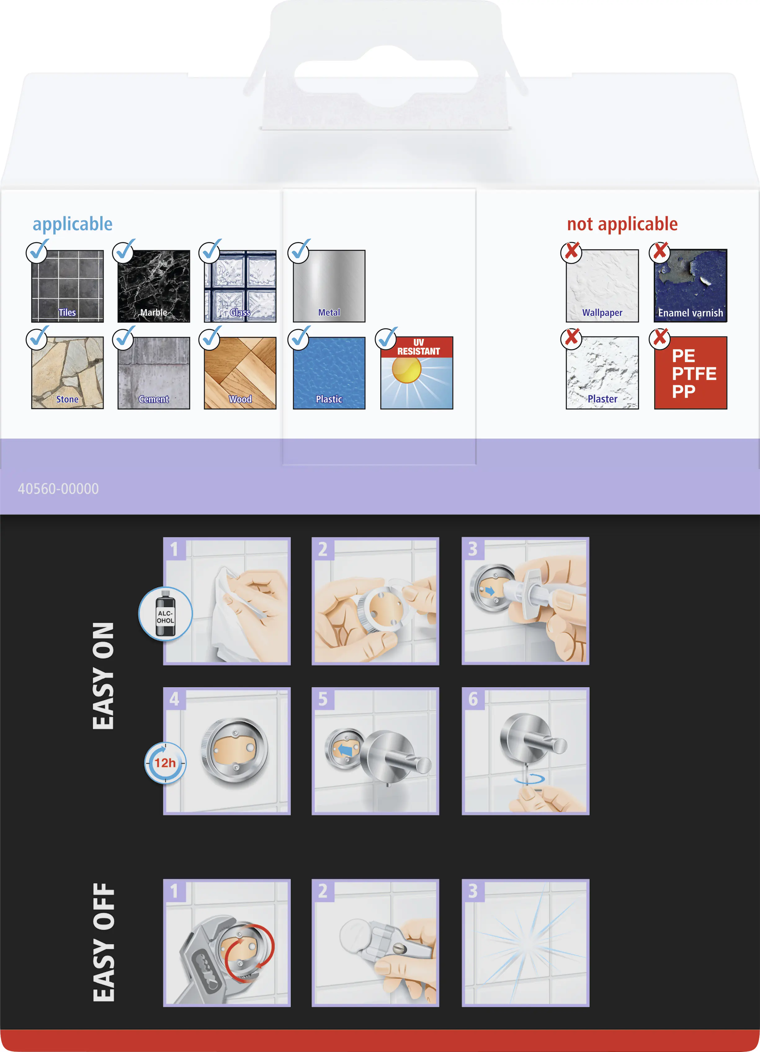 Tesa Toilettenpapierhalter MOON schwarz zum Kleben