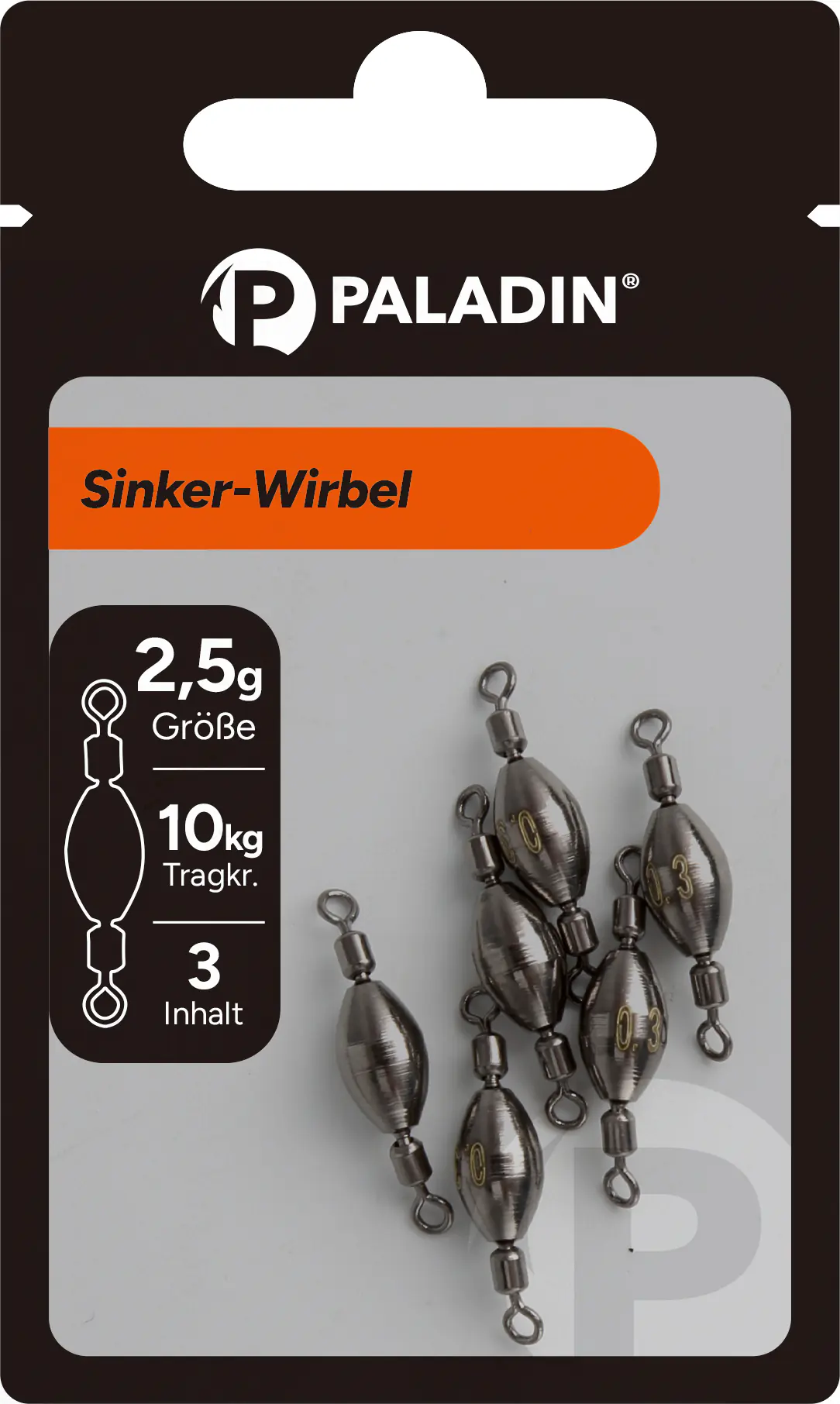 Paladin Angelzubehör Wirbelblei Sinker 3,5 g 3 Stück