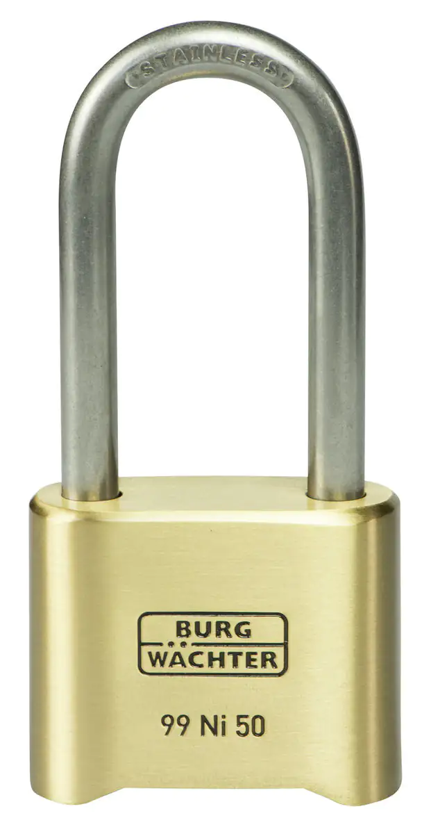 Burg Wächter Zahlen-Vorhangschloss 99 Ni 50 HB 65 SB Messing