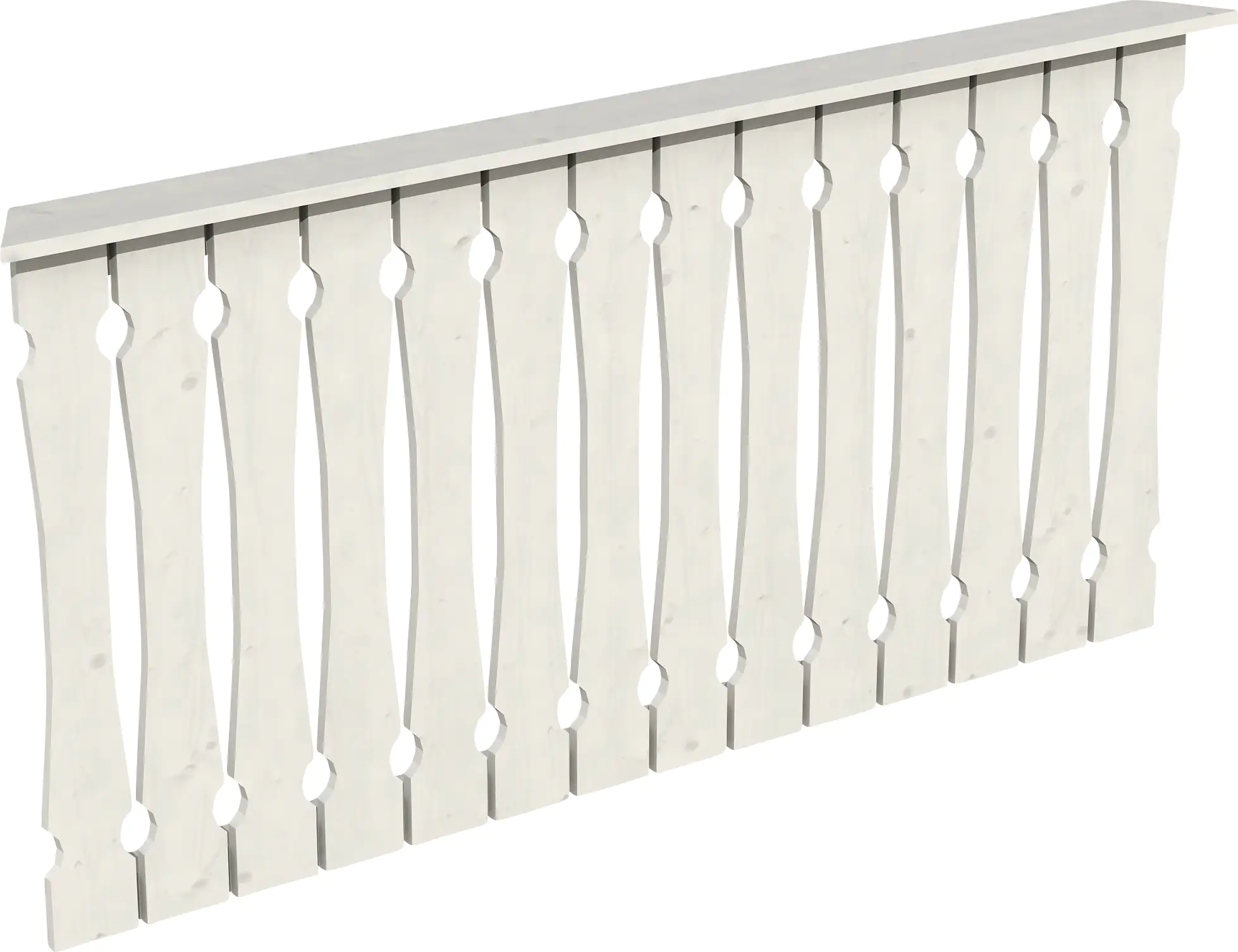 SKAN HOLZ Brüstung Balkonschalung 180 x 96 cm, Fichte, lasiert in Weiß