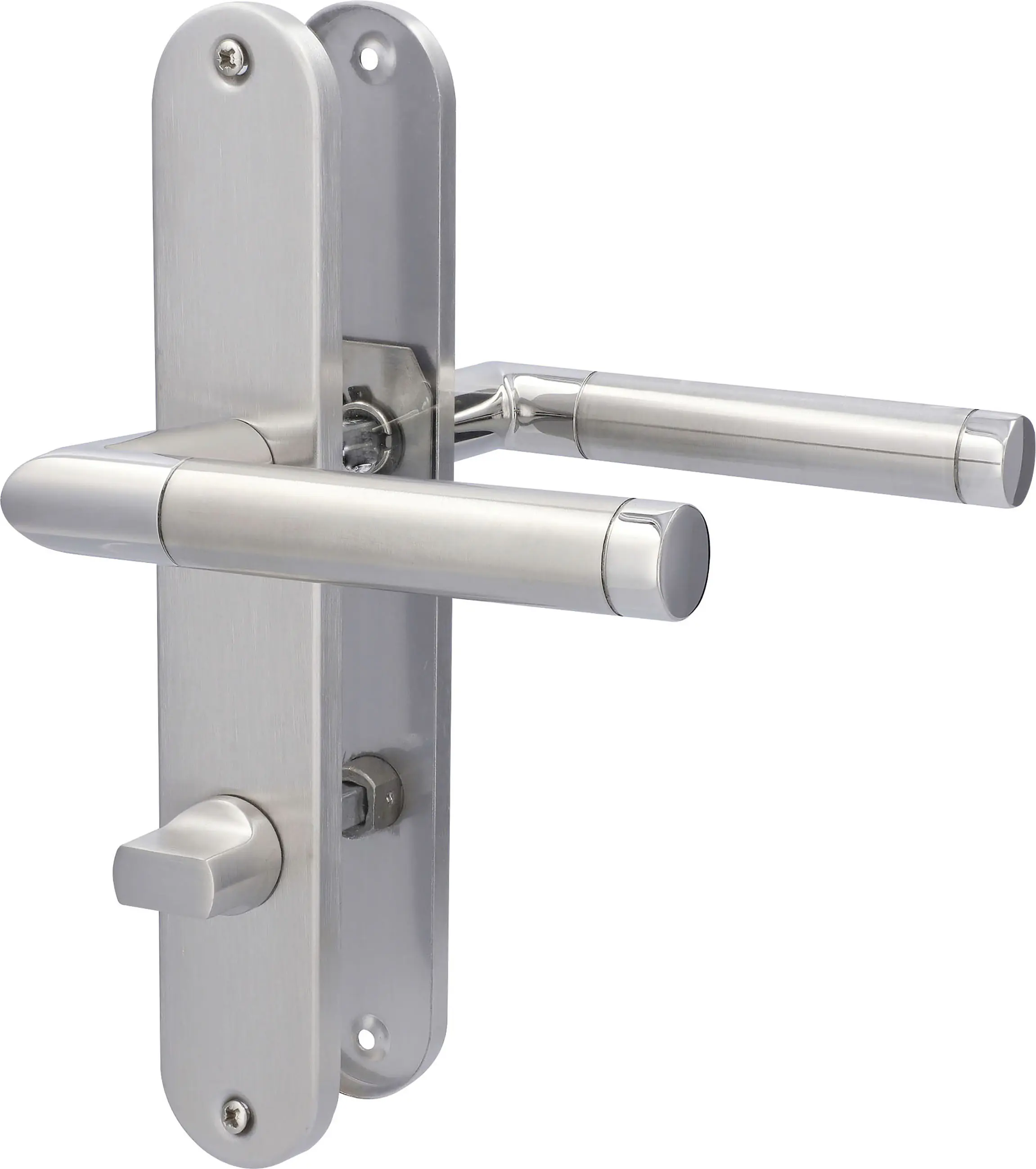 Südmetall WC-Türgriff-Garnitur Langschild Edelstahl satiniert silber 235 x 40 mm 