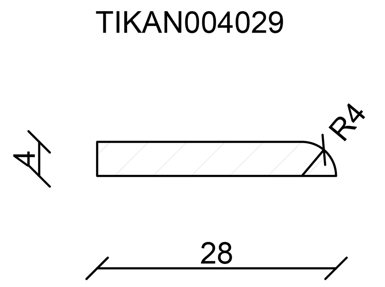 FN Neuhofer Tischkantleiste 2400 x 4 x 29 mm