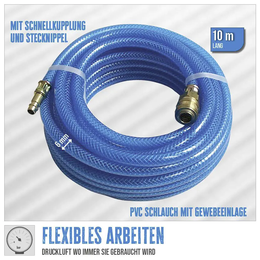 Güde Druckluft-Schlauch 6 mm 10 Meter