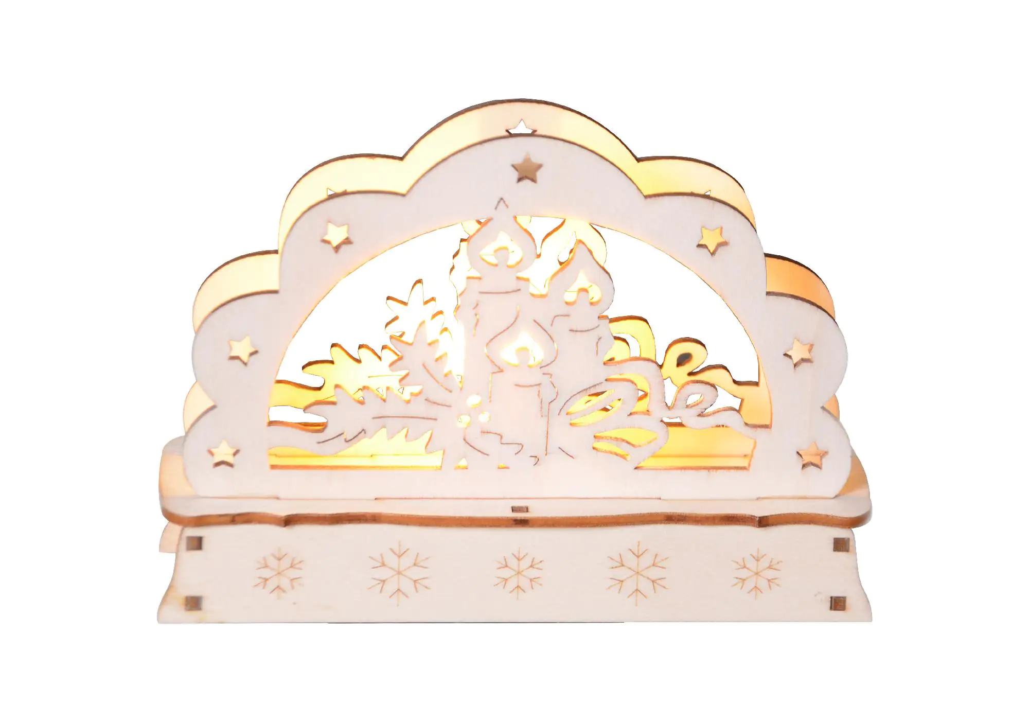 TrendLine LED Holzsilhouette 15 x 10 cm warmweiß mit Timer