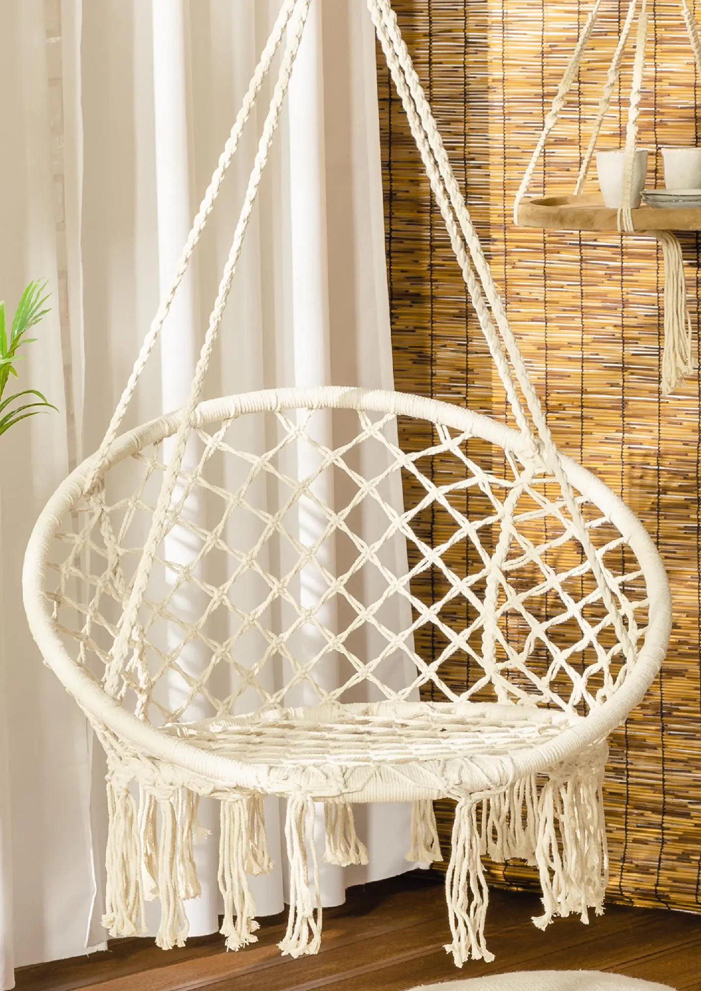 Hängesessel Boho creme mit Fransen