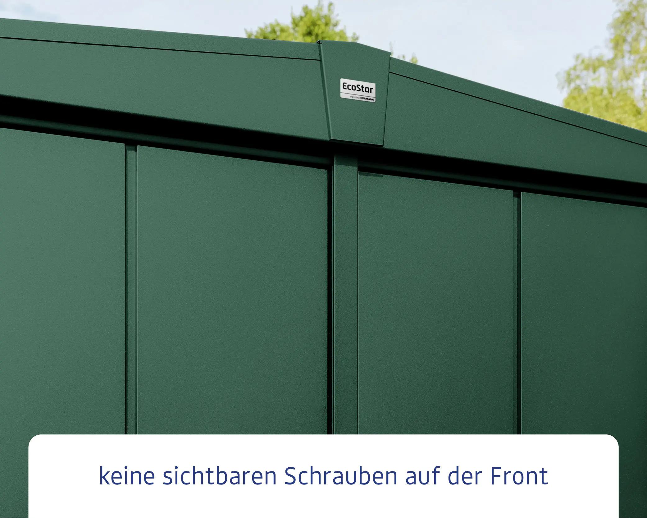 EcoStar Gerätehaus Elegant-S Typ 1 moosgrün 1 flg 258,8 x 121,3 x 216 cm