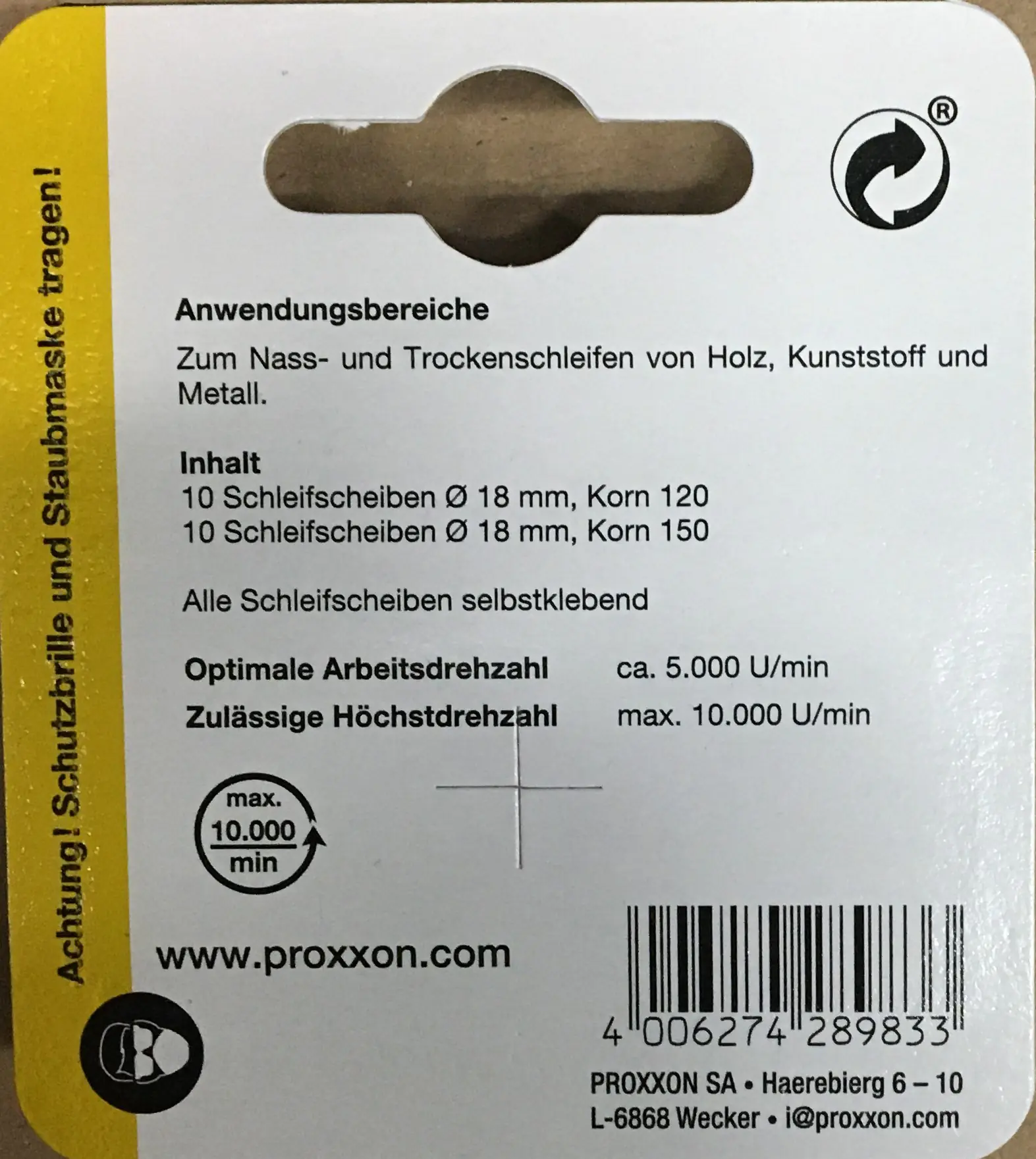 Proxxon Micromot Ersatzschleifscheiben Ø 18 mm K120 K150 Proxxon Micromot Ersatzschleifscheiben Ø 18 mm K120 K150
