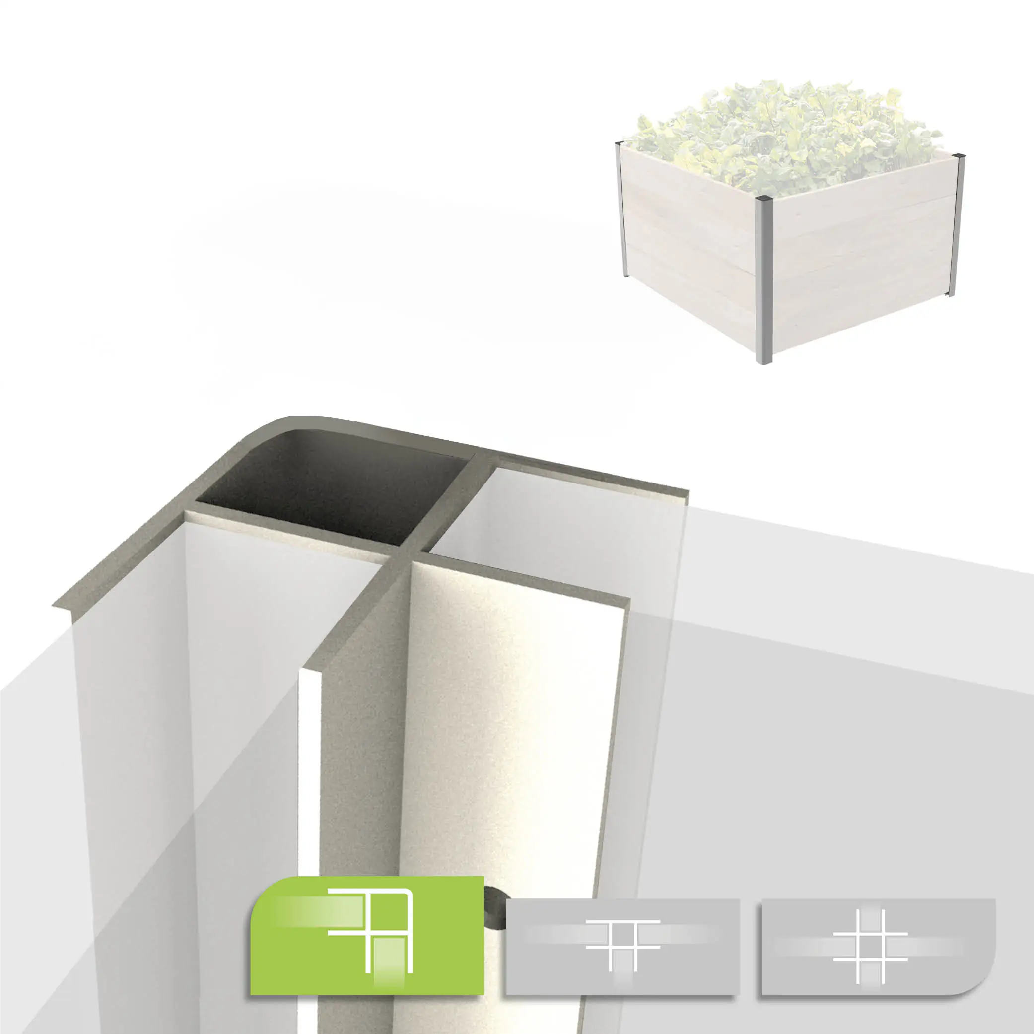 Biogreen Aluminium Eckprofil für ErnteMAXX Hochbeet 325 mm