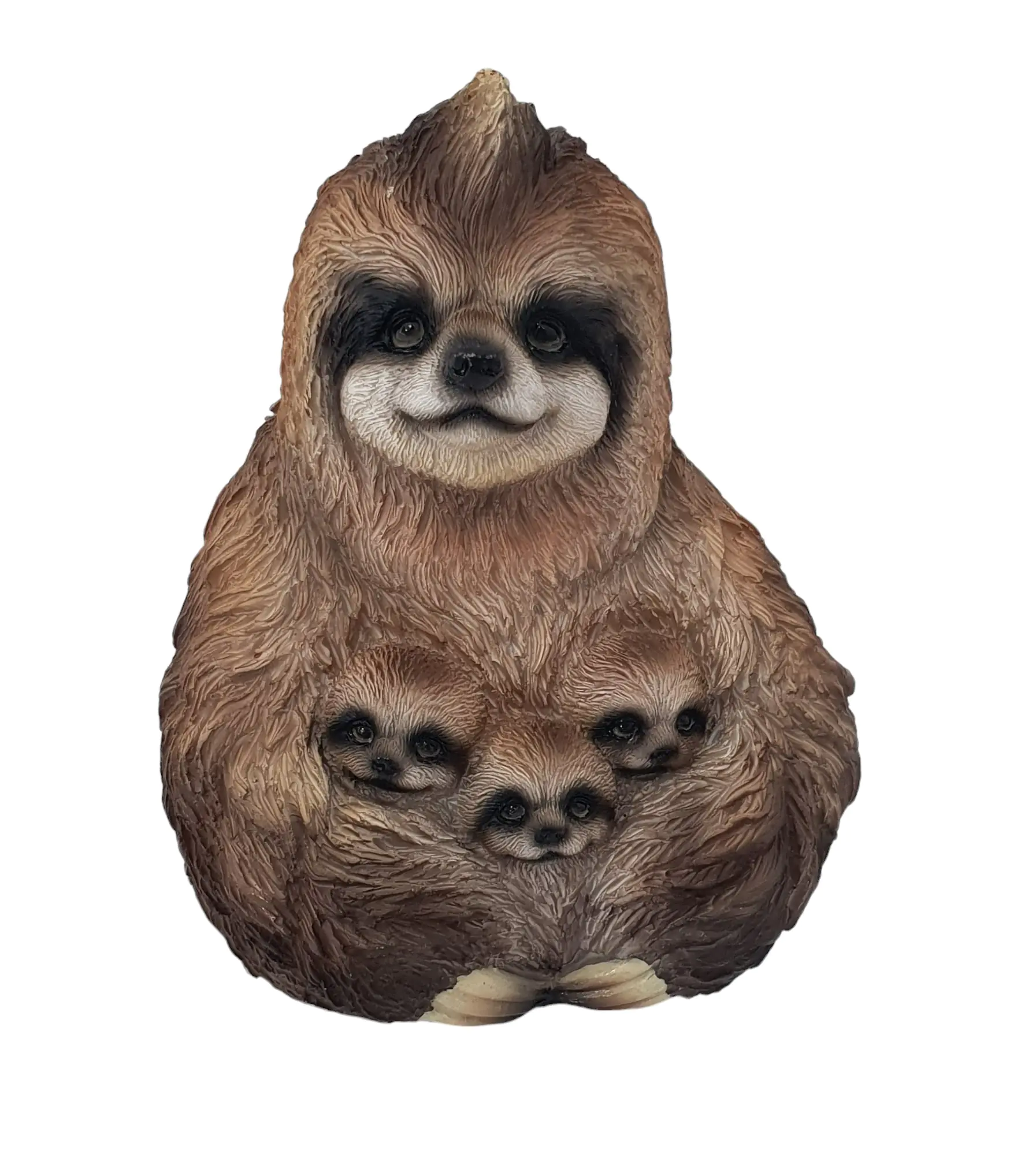 Dekofigur Faultier Familie 30 x 24 x 22 cm braun