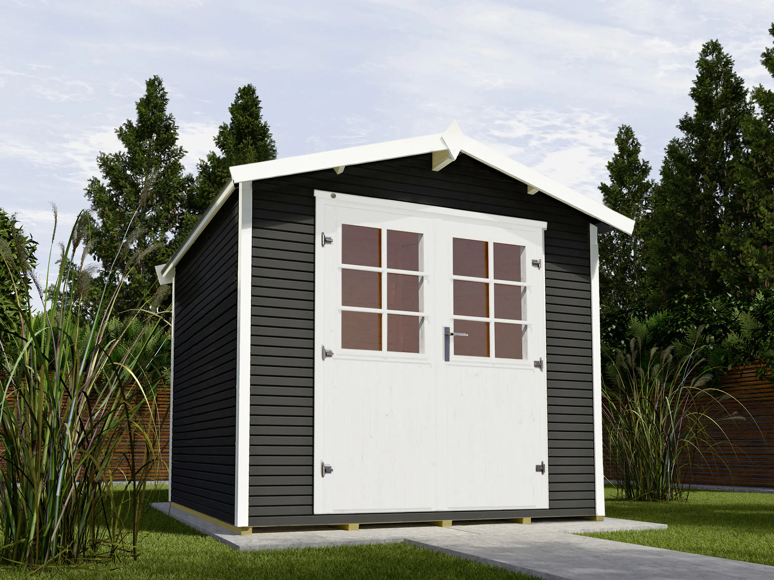 Weka Gartenhaus Kajsa 301 x 295 cm anthrazit  mit Fußboden Weka Gartenhaus Kajsa 301 x 295 cm anthrazit  mit Fußboden