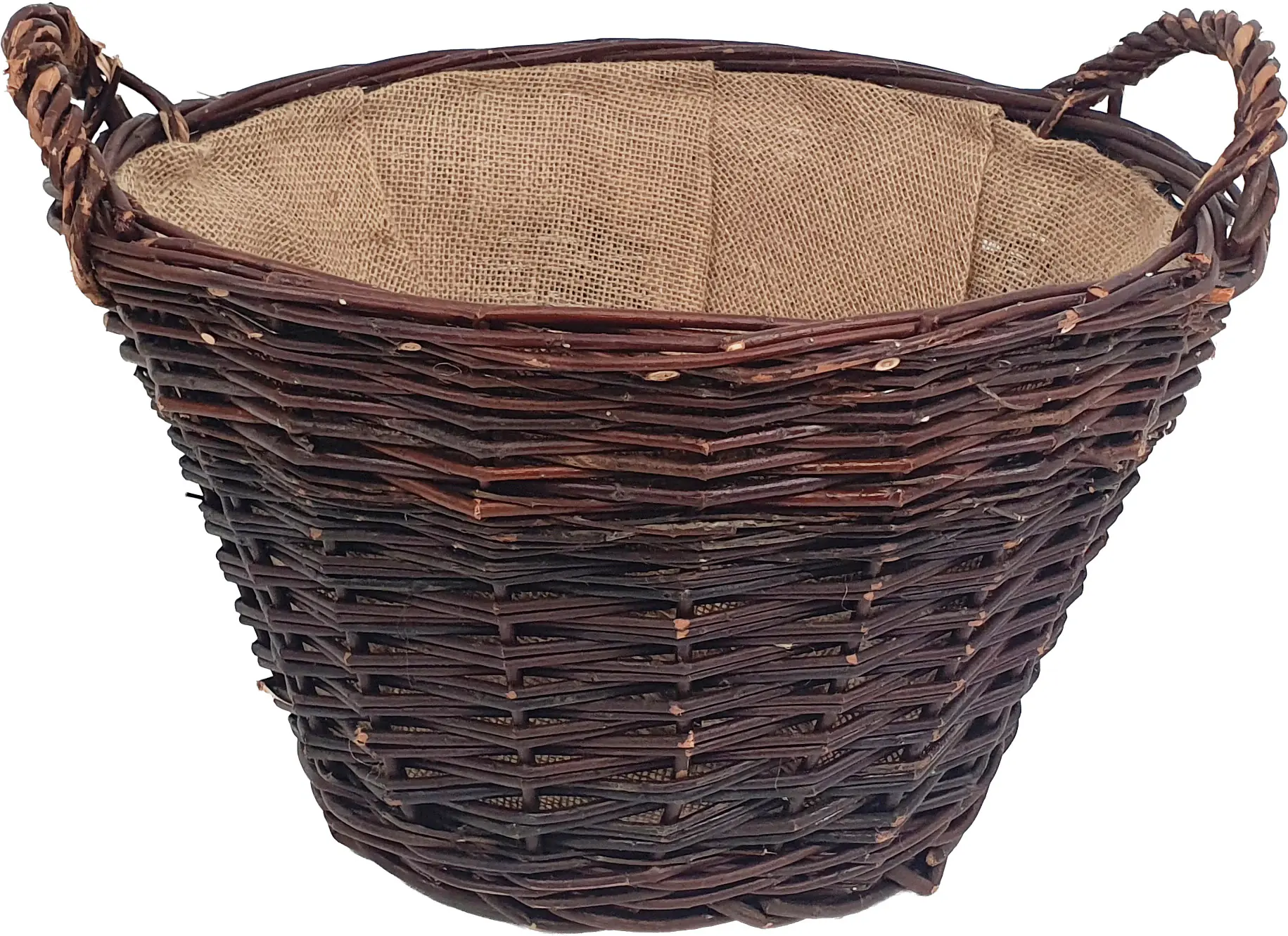 Aufbewahrungskorb Kiepe braun mit Jute  mittel