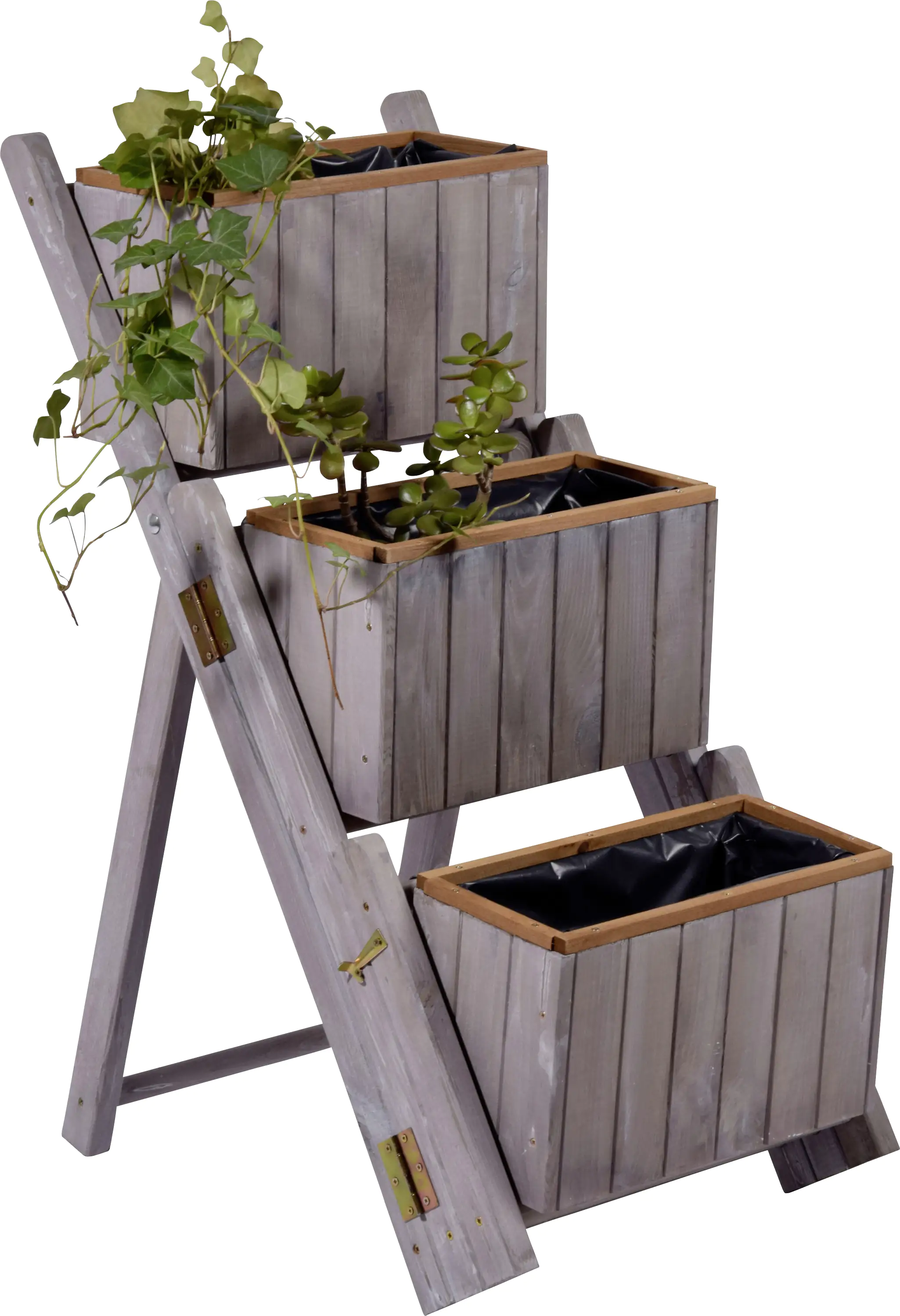 Dobar Ausklappbare Pflanztreppe mit 3 Pflanzkästen 41 x 55 x 85 cm Dobar Ausklappbare Pflanztreppe mit 3 Pflanzkästen 41 x 55 x 85 cm