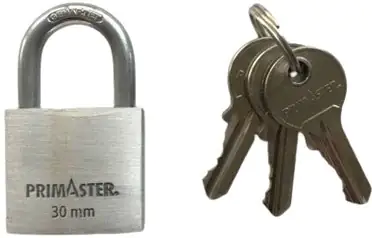 Primaster Vorhängeschloss Aluminium 50 mm inkl. 3 Schlüssel