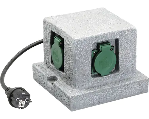 Trendline Steckdosenverteiler 4-fach 16,5 cm steinoptik mit Dämmerungssensor