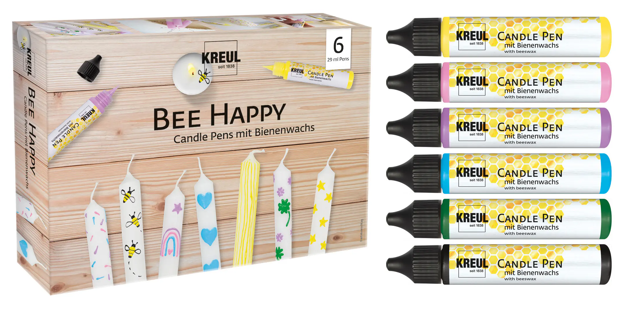 Kreul Candle Pen Bee Happy 6er Set Kreul Candle Pen Bee Happy 6er Set