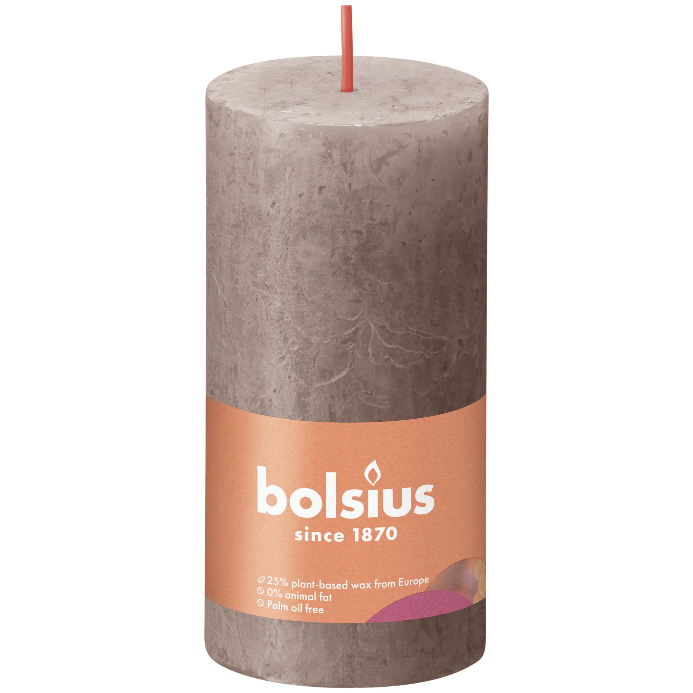 Bolsius Rustik-Kerze 100/50 mm Rustikales Taupe