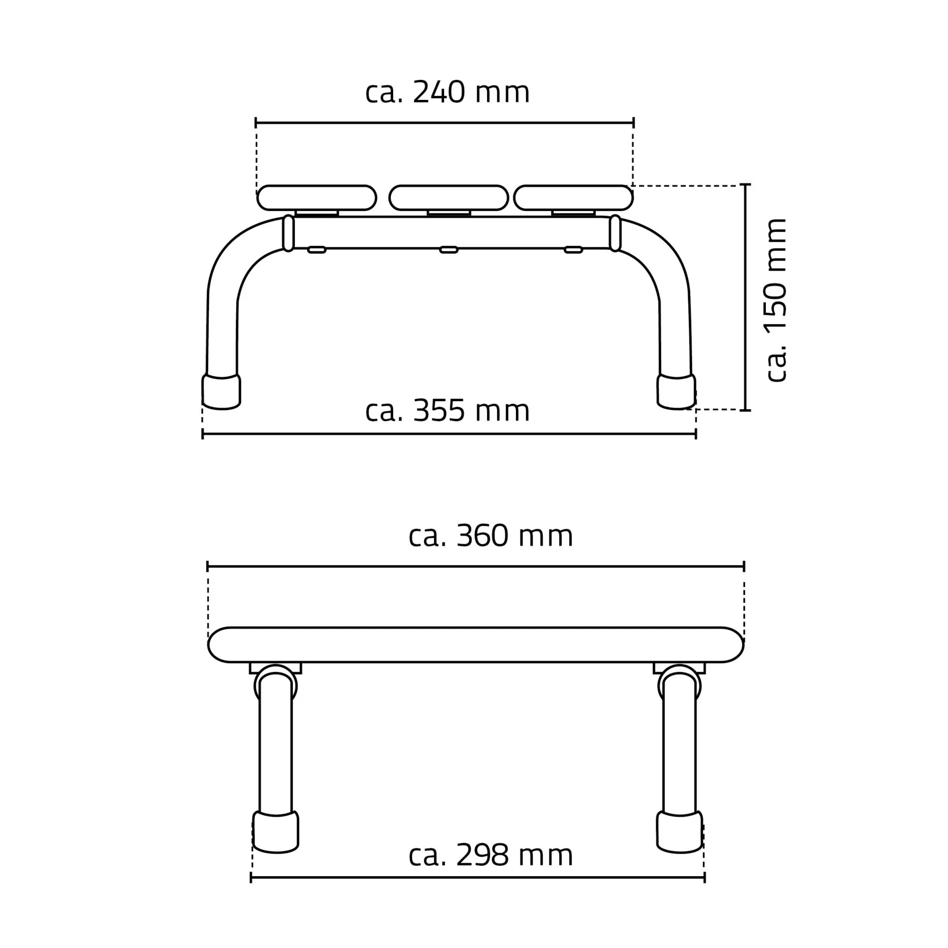 Ridder Badewannen-Hocker Pro, weiß, Aluminium / PA / TPR