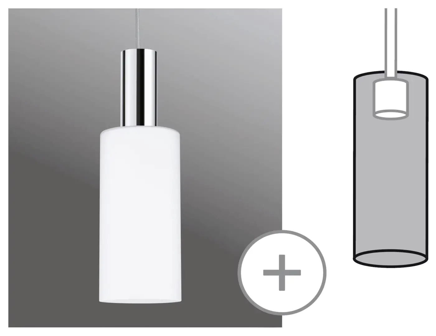 Paulmann URail Lampenschirm Raja 2Easy Opalglas 10 x 21 cm  Paulmann URail Lampenschirm Raja 2Easy Opalglas 10 x 21 cm