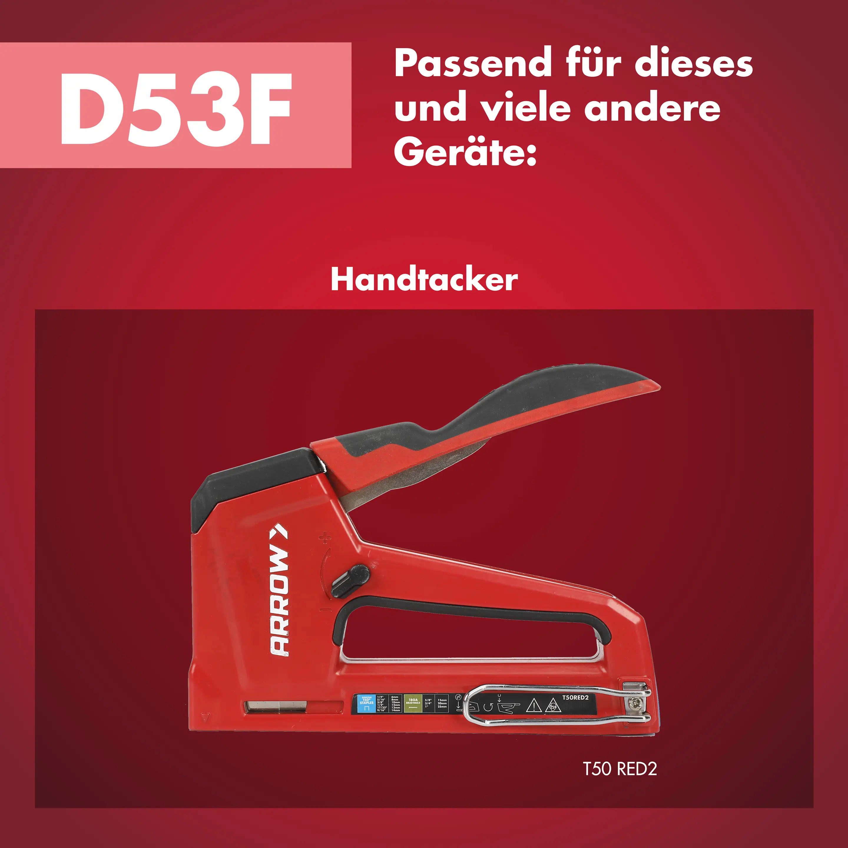 Arrow Tackerklammer Flachtdraht D53F 12 mm Folie 1000 Stück