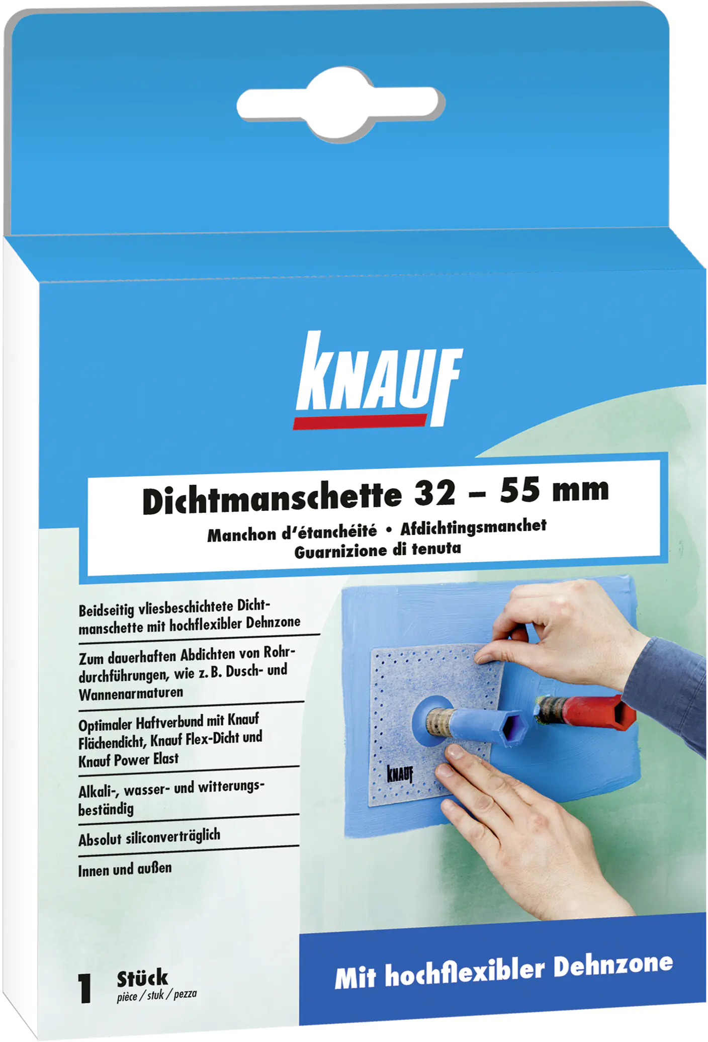 Knauf Dichtmanschette blau, 15 x 15 cm Knauf Dichtmanschette blau, 15 x 15 cm