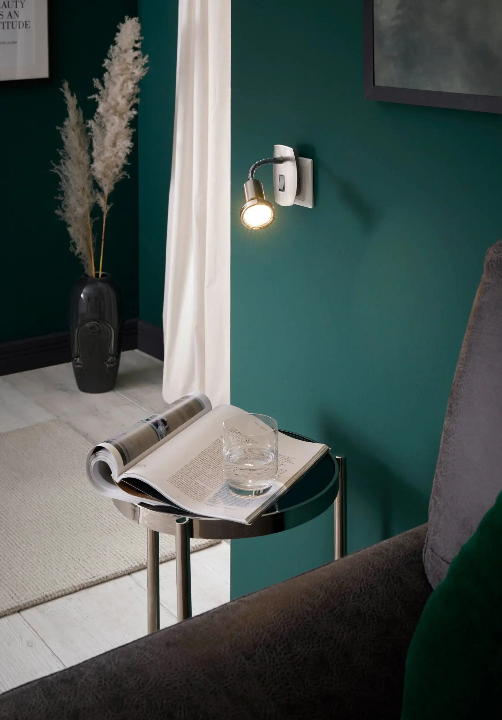 Eglo Steckerleuchte Mini 4 flexibel GU10  2,8 W nickel-matt warmweiß Eglo Steckerleuchte Mini 4 flexibel GU10  2,8 W nickel-matt warmweiß