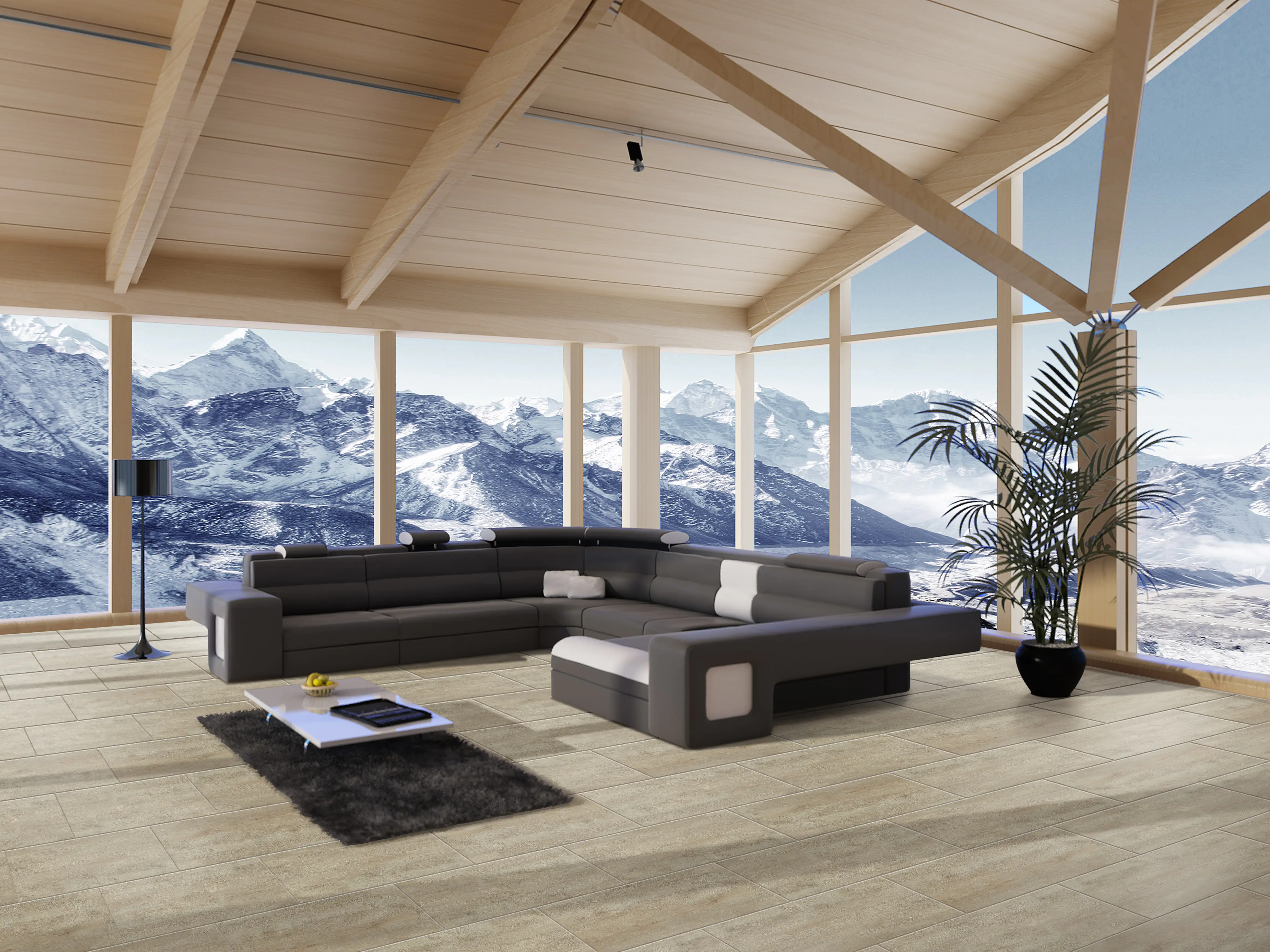 Bodenfliese Feinsteinzeug Country 31 x 62 cm hellbraun