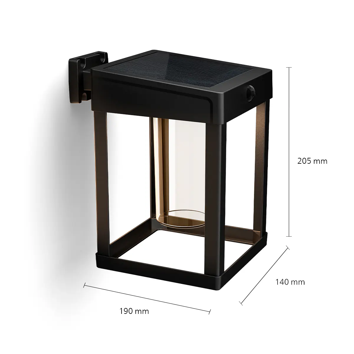 Solar Wandleuchte Camill 24 x 15 x 16,5 cm schwarz Solar Wandleuchte Camill 24 x 15 x 16,5 cm schwarz