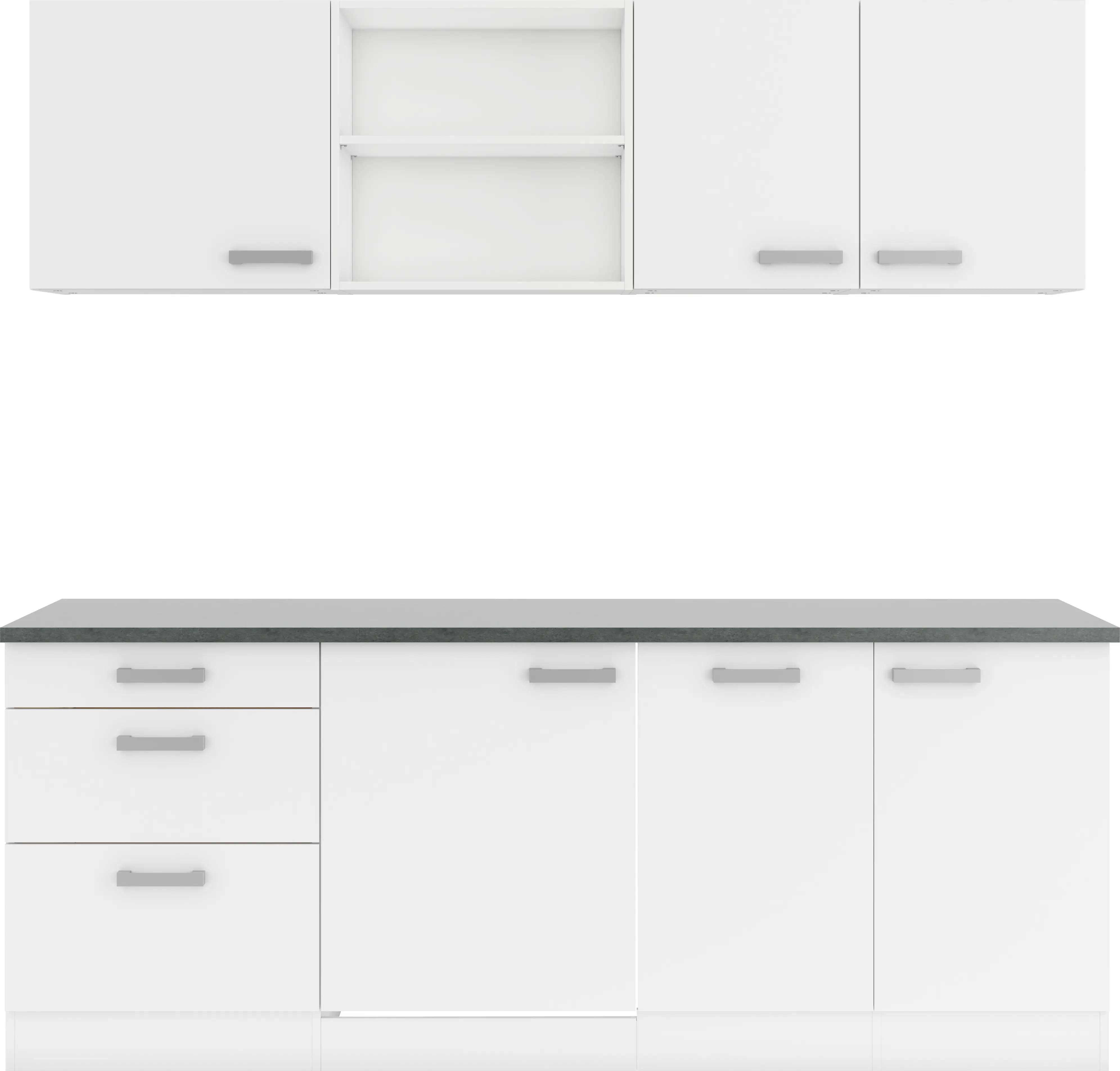 Optifit Küchenzeile Oslo 214 ohne Geräte weiß 210 cm