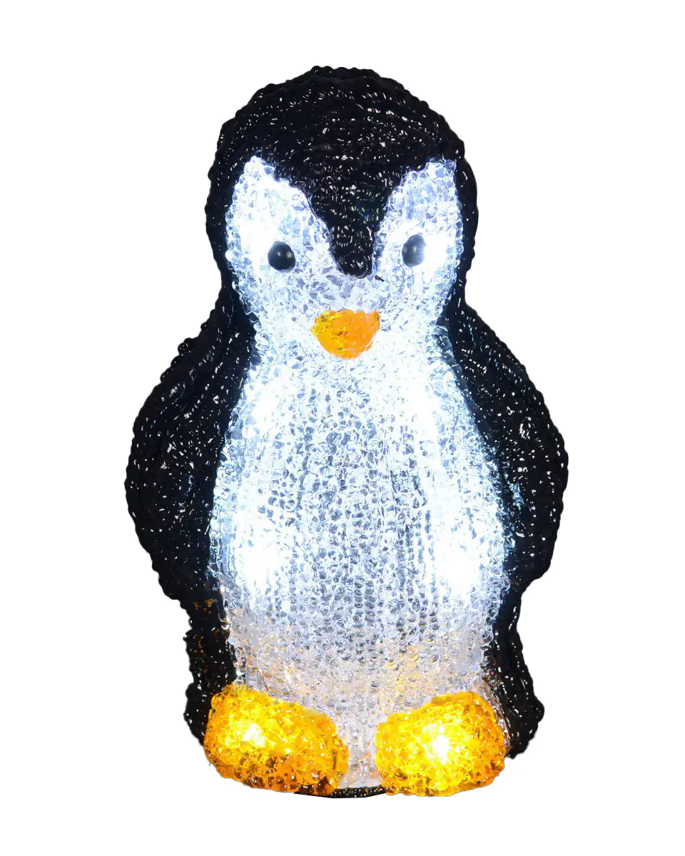 TrendLine LED Acrylfigur Pinguin 17 x 11 cm kaltweiß mit Timer