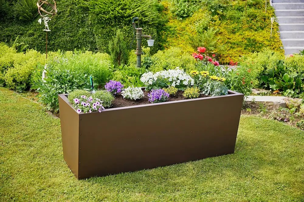 Gutta Hochbeet Valenta 200 200 x 90 x 80 cm Rost Matt