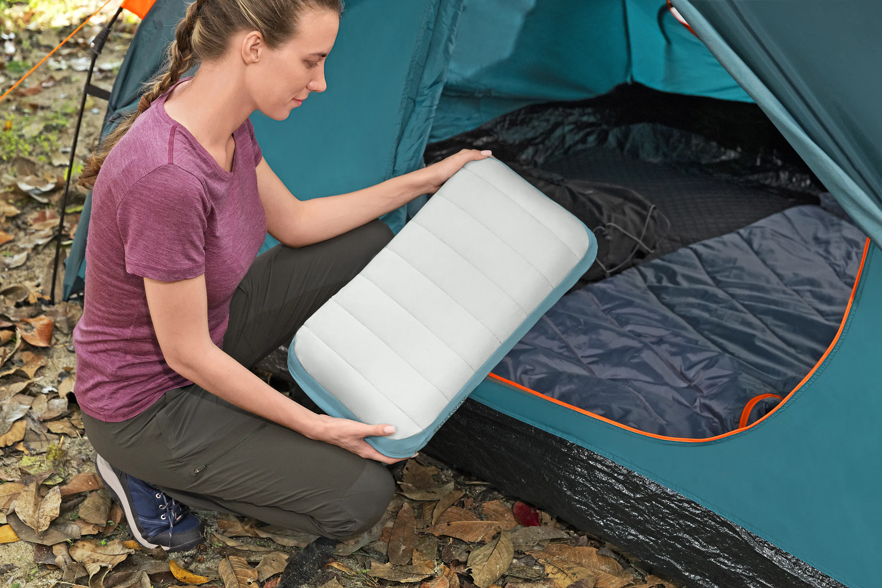 Bestway Luftkissen Alpinelie türkis 50 x 28 x 12 cm