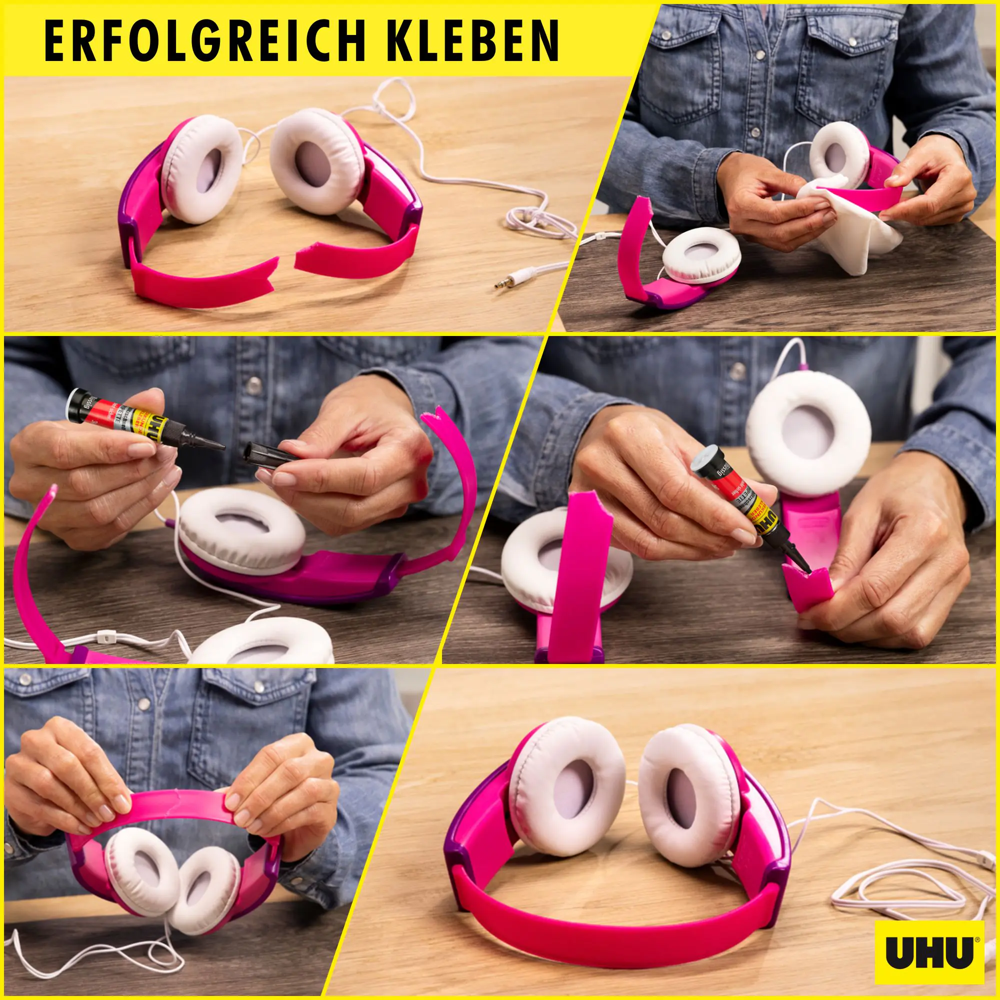 UHU Sekundenkleber blitzschnell Minis 3 g (3 x 1 g), flüssig, in der praktischen Box