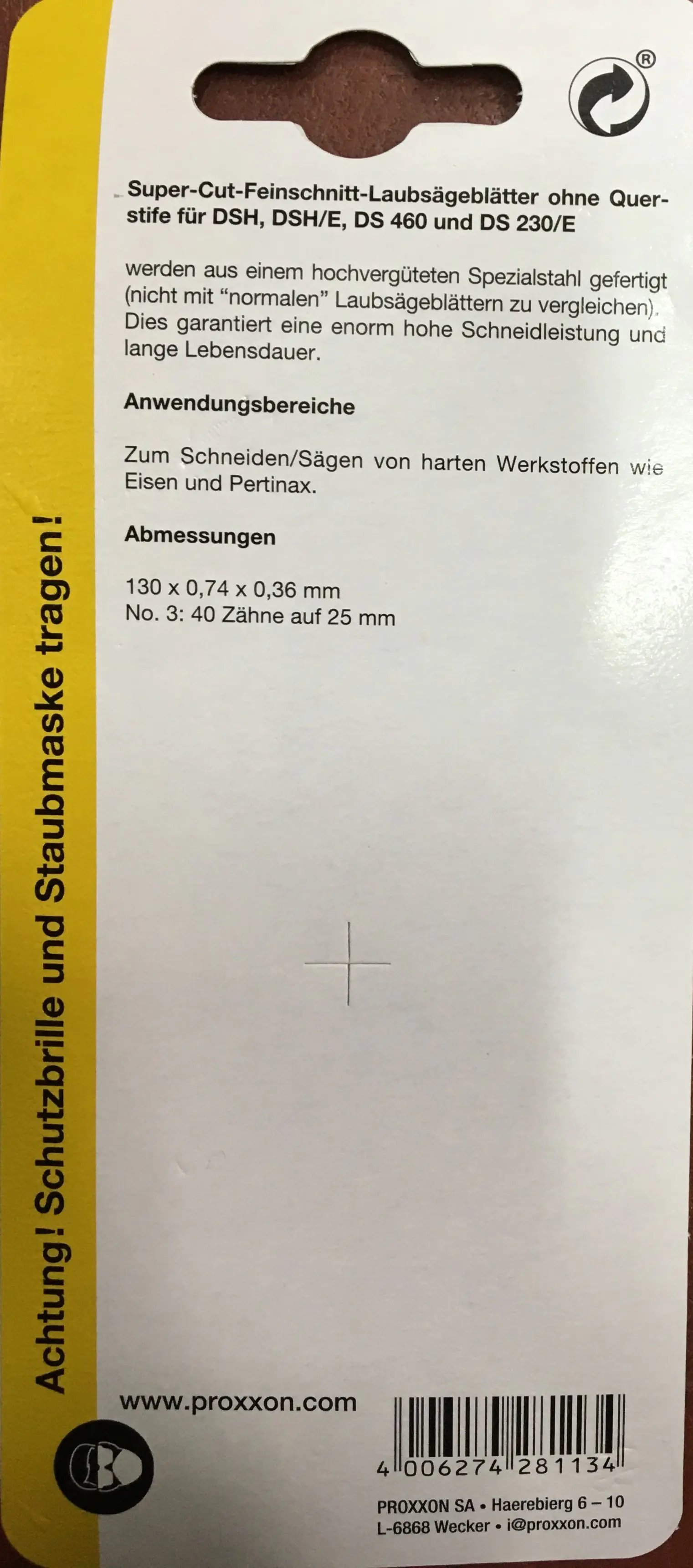 Proxxon Micromot Super-Cut-Laubsägeblatt fein 41 Zähne 25 mm