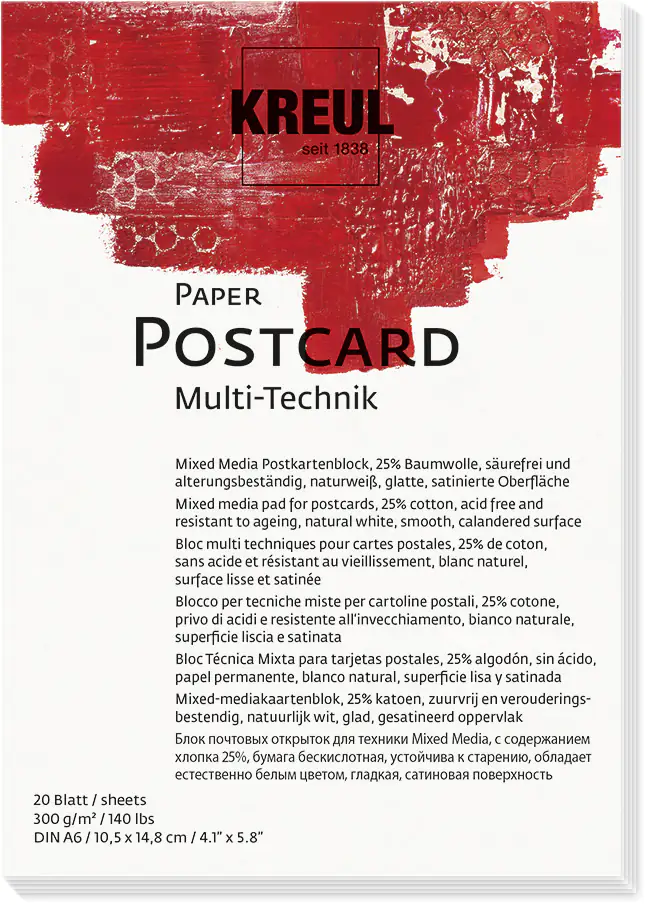 Kreul Paper Postcard 20 Blatt 300 g/m², DIN A6