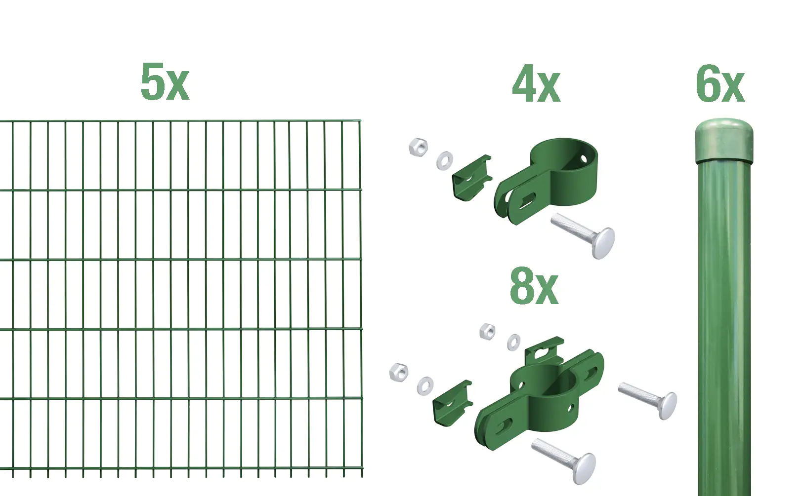 Alberts Komplettset Einstabmatten 10 m 100 cm 8/6/4 grün