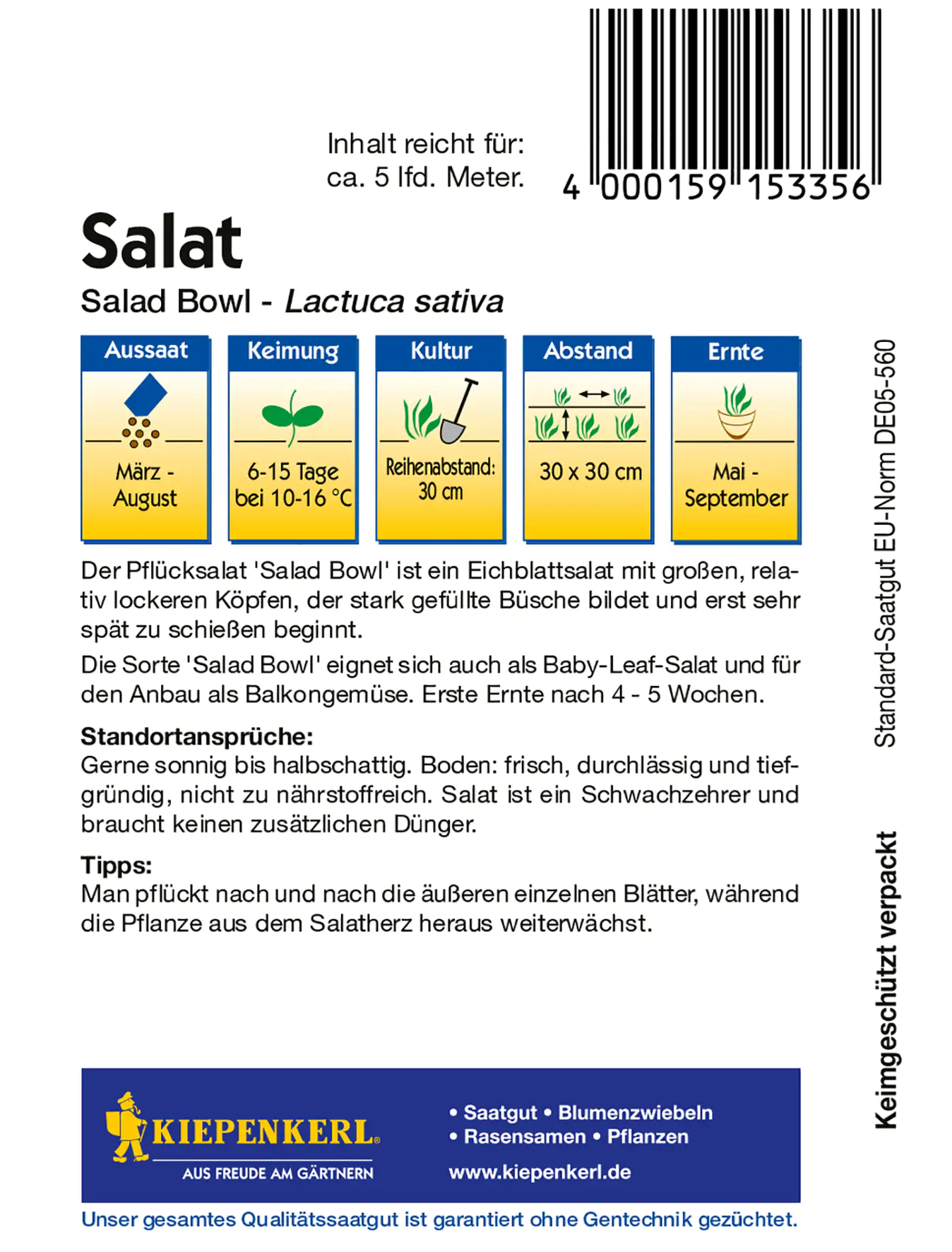 Kiepenkerl Pflücksalat Salad Bowl
