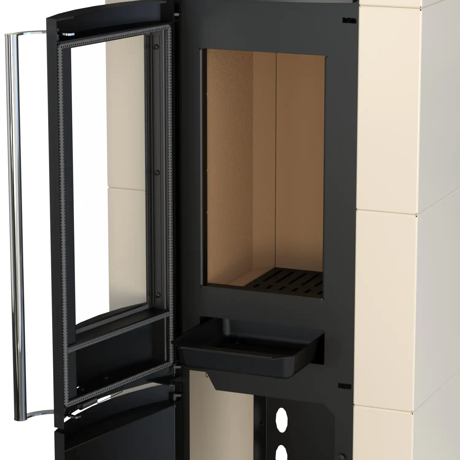 Thermia Kaminofen Alpha Plus Stahl creme weiß 6 kW